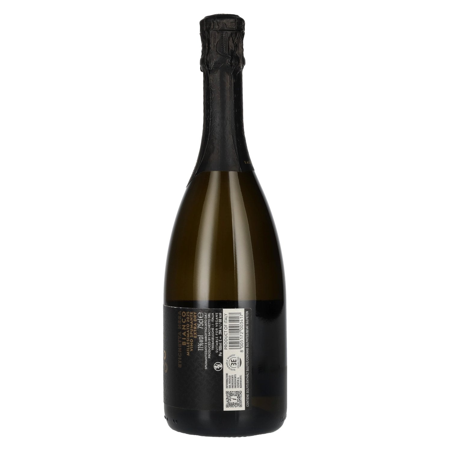 Sacchetto Spumante Etichetta Nera Extra Dry Millesimato 2025 11% Vol. 0,75l