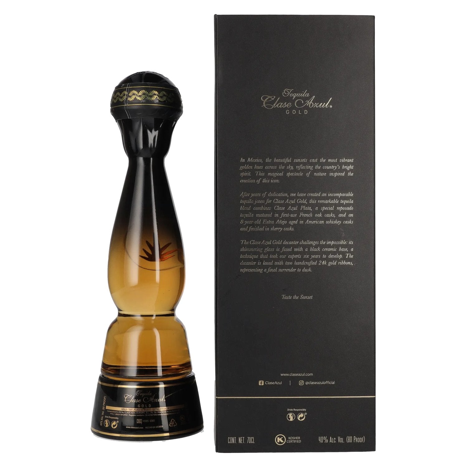 Clase Azul GOLD 100% Agave Tequila 40% Vol. 0,7l in gift box