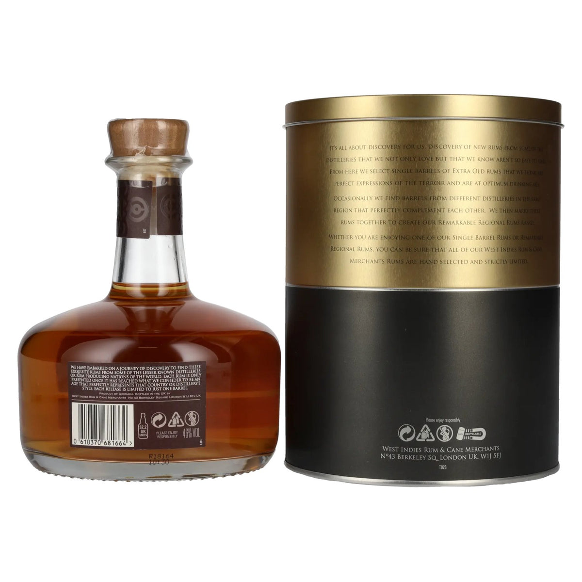 Rum & Cane GRENADA XO Single Cask Rum 46% Vol. 0,7l in Tinbox