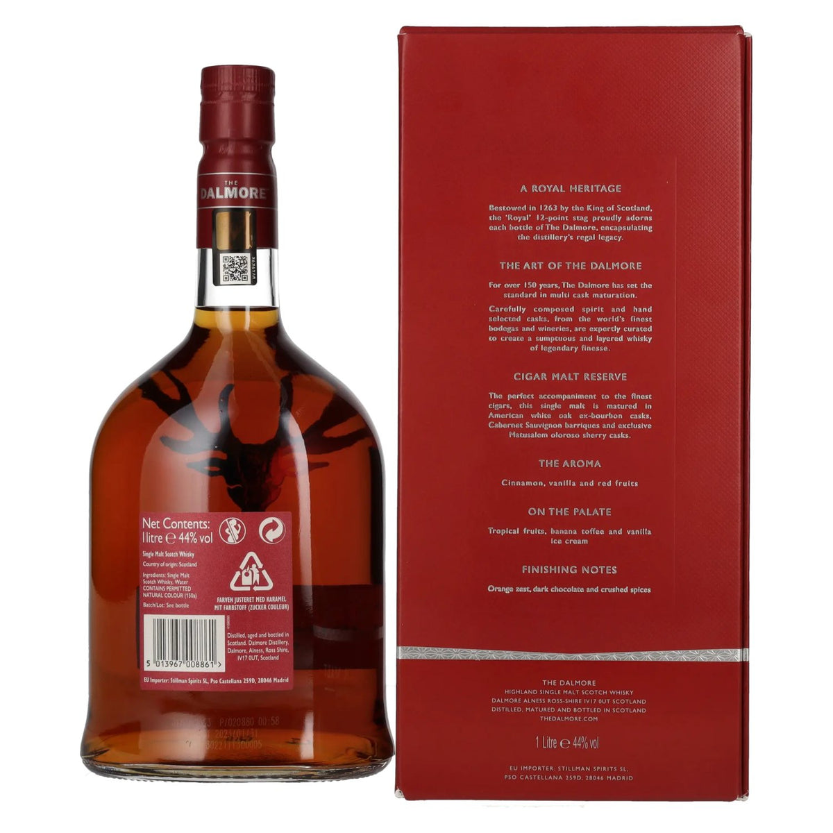 The Dalmore CIGAR MALT Reserve Highland Single Malt Scotch Whisky 44 % vol., 1 l, dans un coffret cadeau