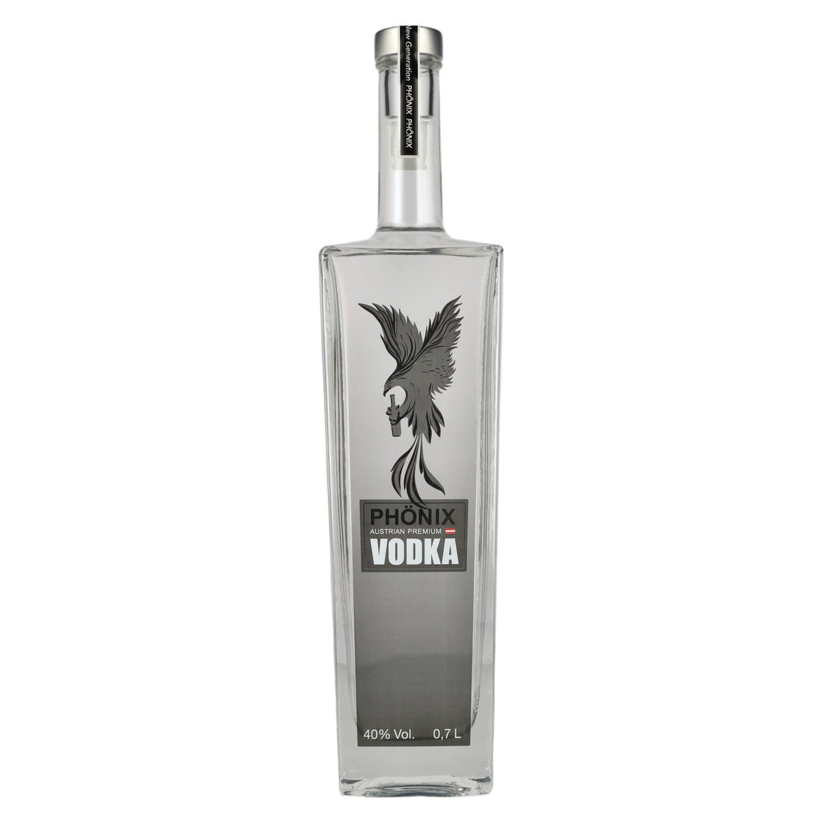 Vodka Phönix Austrian Premium 40 % vol., 0,7 l, avec autocollant lumineux LED