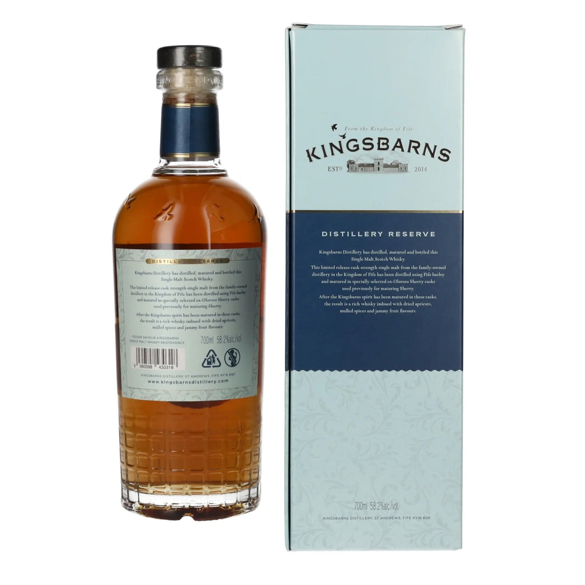 Kingsbarns DISTILLERY RESERVE Ex Oloroso Sherry Cask Scotch Whisky 2024 58.2% ABV 0.7l in a gift box