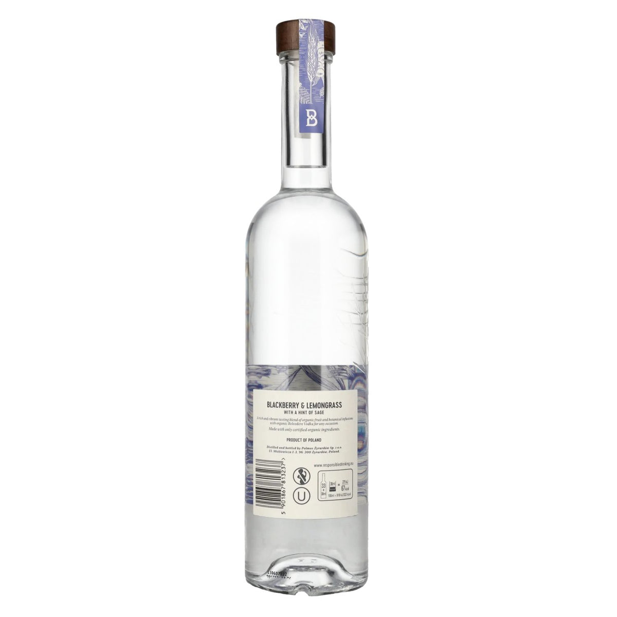 Belvedere Organic Infusions Blackberry & Lemongrass Flavoured Vodka 40% Vol. 1l