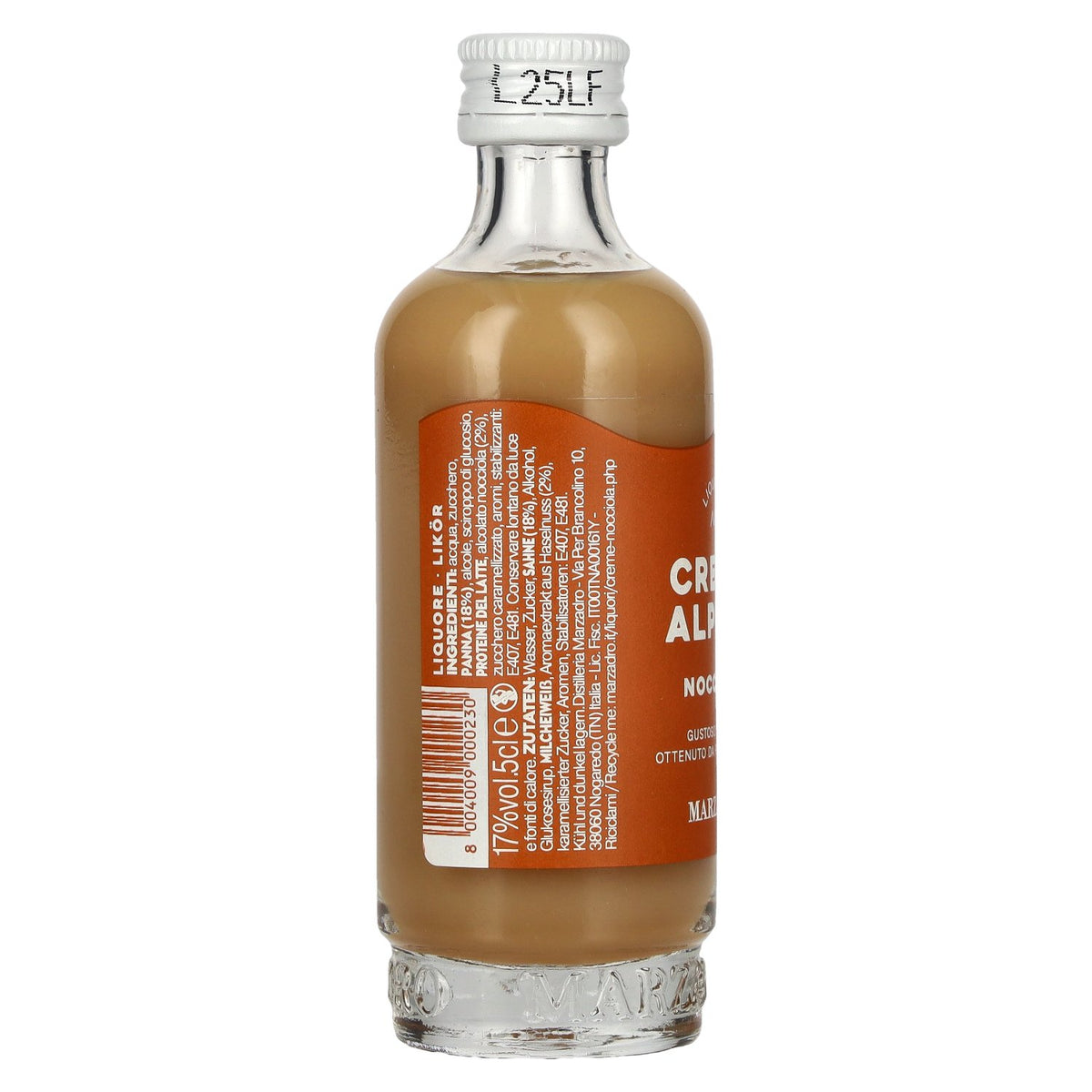 Marzadro Crema Alpina Nocciola Liqueur 17 % vol. 0,05 l
