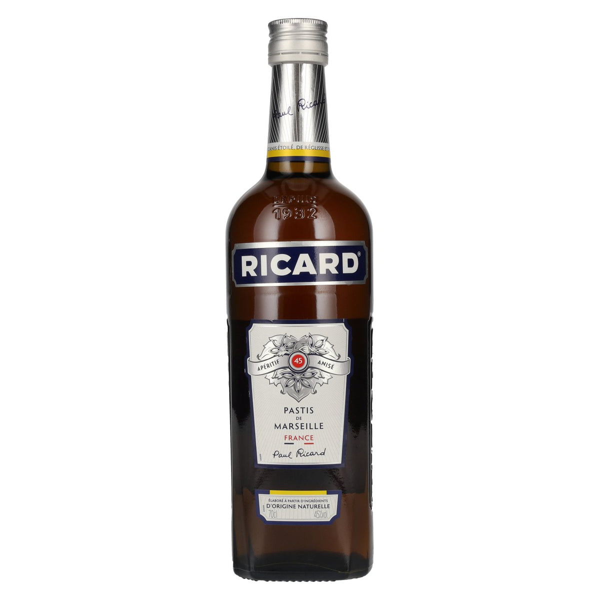 Ricard Pastis de Marseille Aniseed-flavoured aperitif 45% vol. 0.7 l