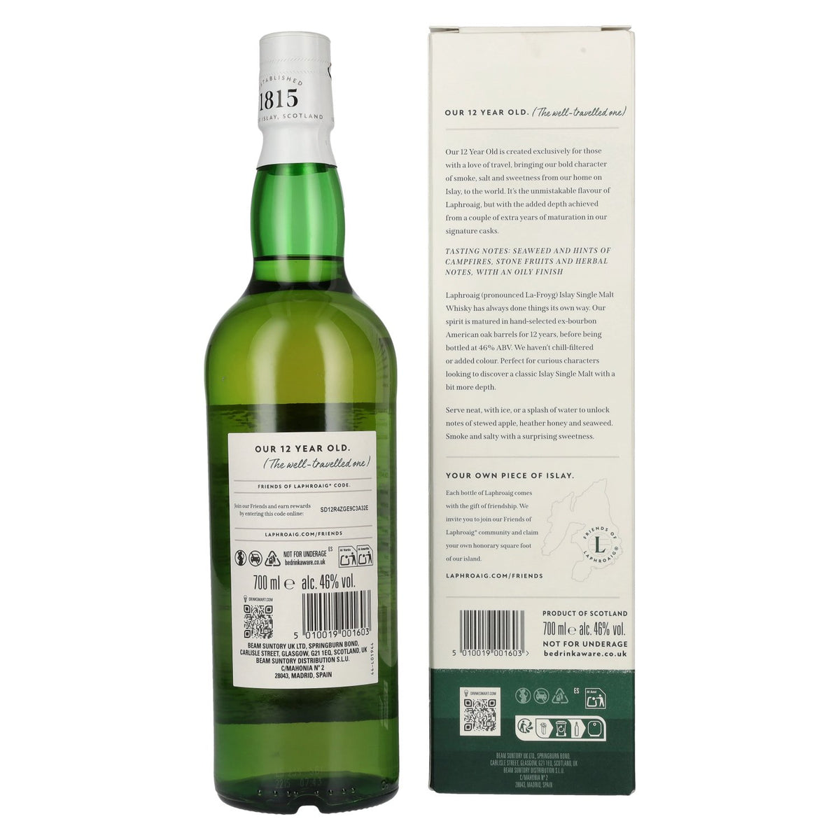 Laphroaig 12 Years Old Travel Exclusive Islay Single Malt Scotch Whisky 46% Vol. 0,7l in Geschenkbox
