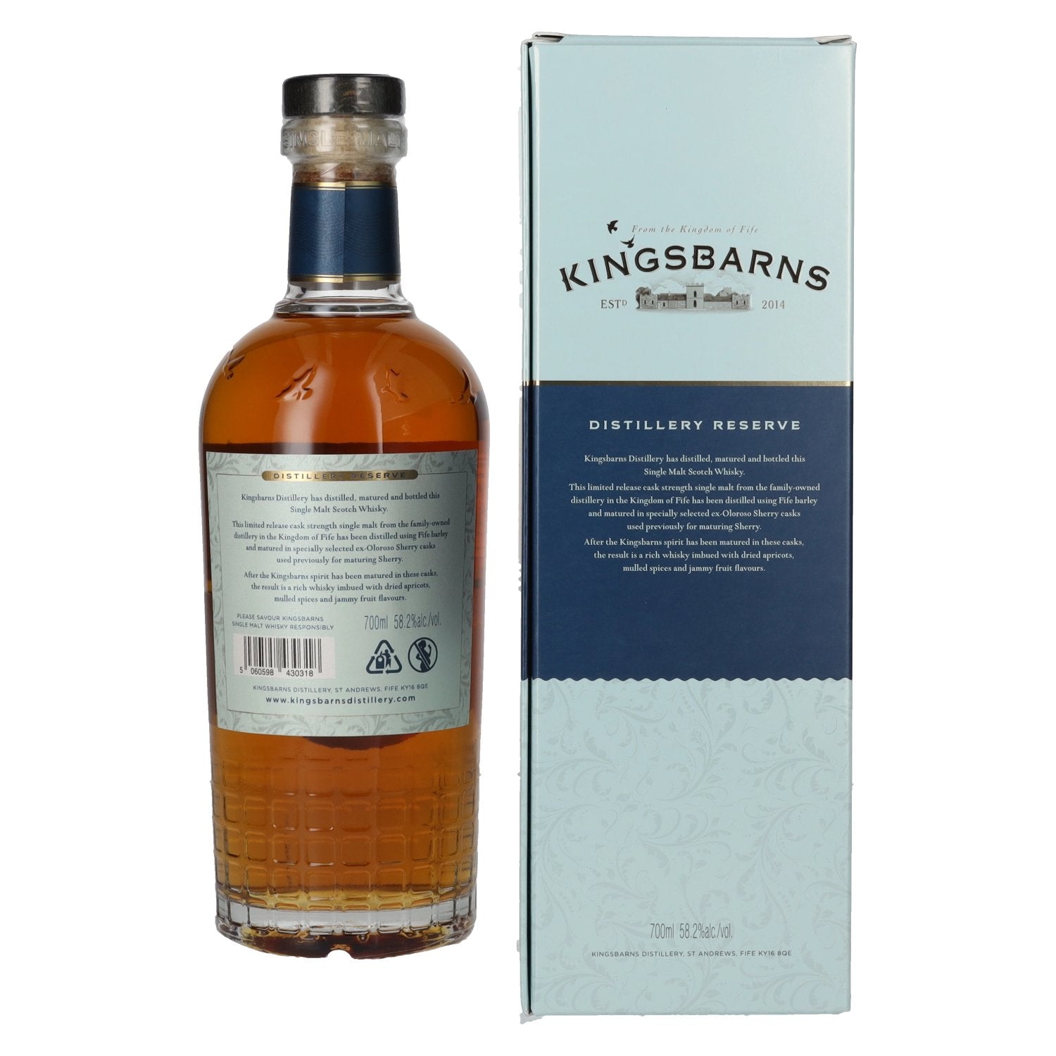 Kingsbarns DISTILLERY RESERVE Ex Oloroso Sherry Cask Scotch Whisky 2024 58,2% Vol. 0,7l in Geschenkbox