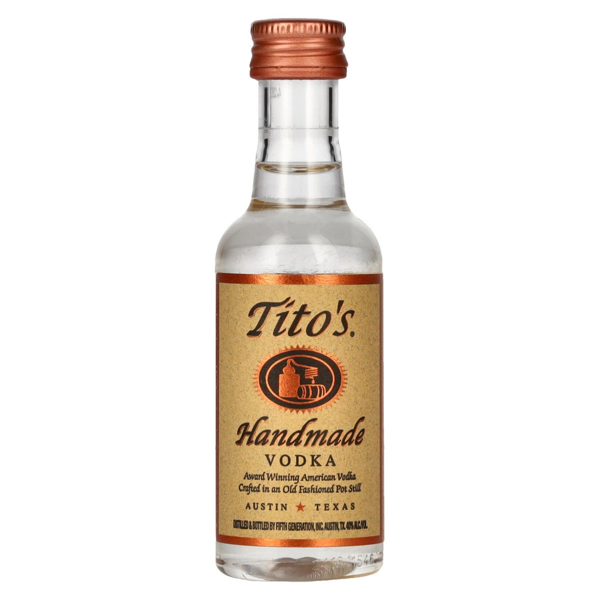 Tito's Handmade Vodka 40 % vol. 0,05 l en bouteille PET