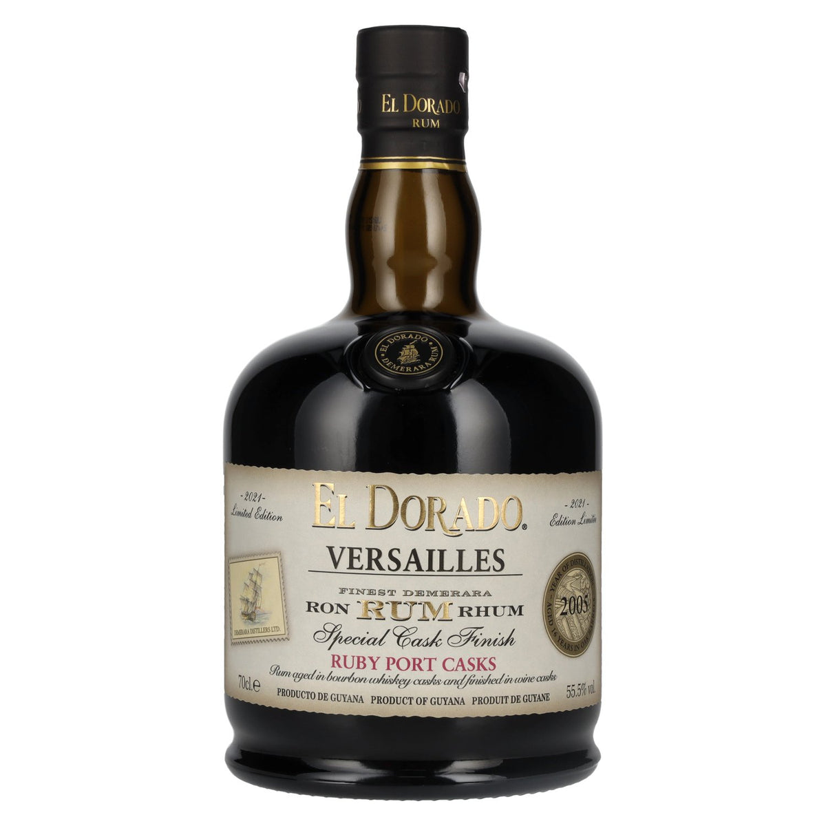 Rhum El Dorado VERSAILLES Special Ruby Port Wine Casks 2005 55,5 % vol. 0,7 l