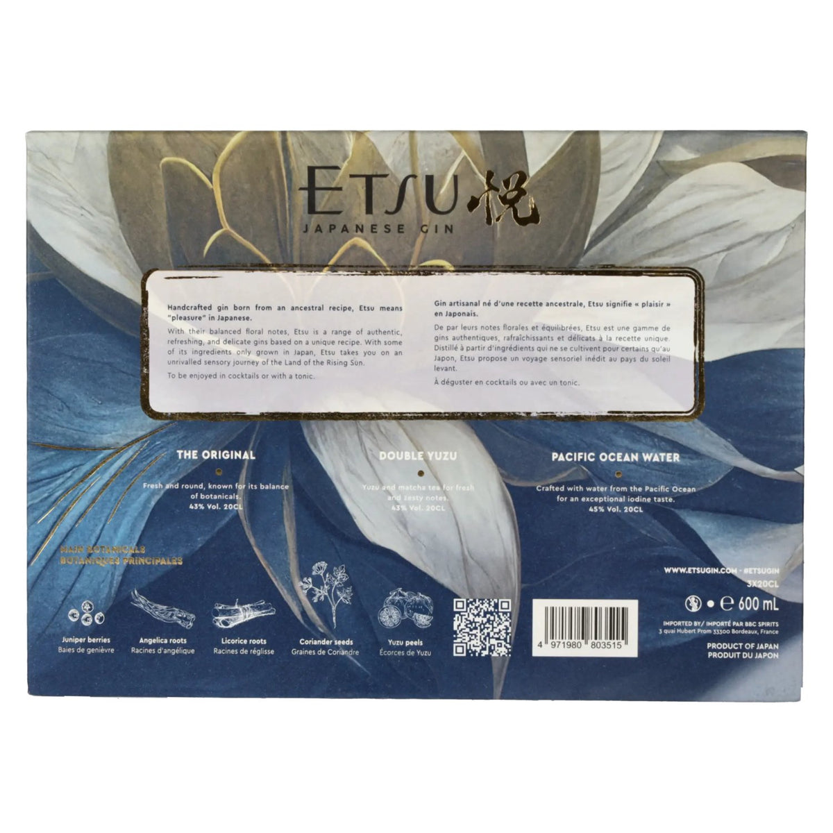 Etsu Gin-set 43,7% vol. 3 x 0,2 l in geschenkverpakking