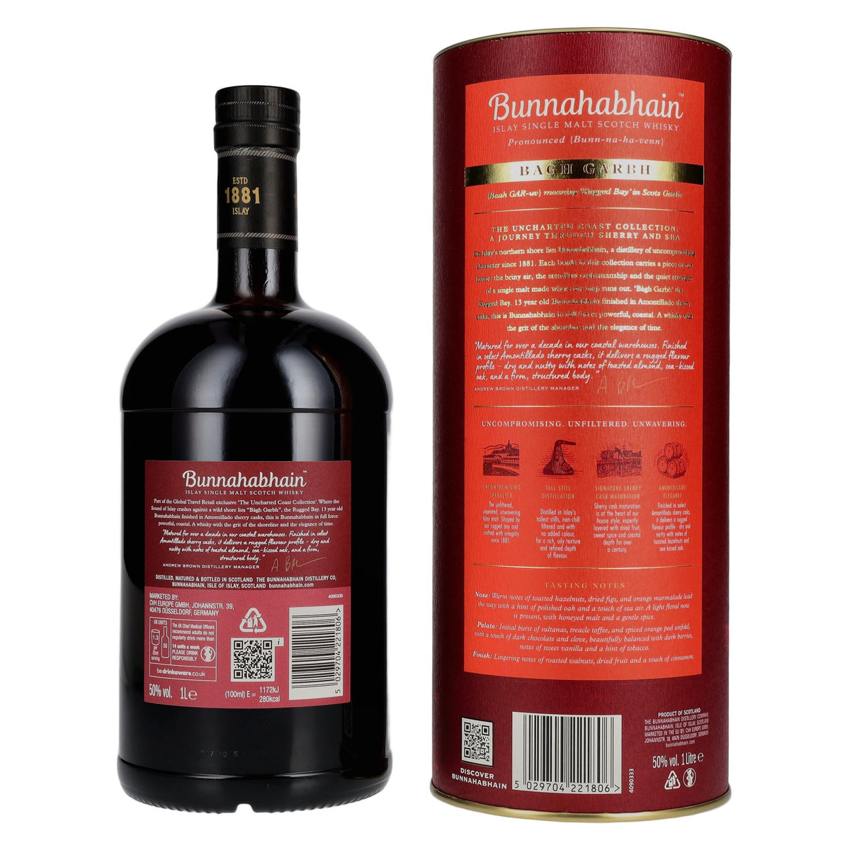 Bunnahabhain 13 Years Old BÀGH GARBH Islay Single Malt Scotch Whisky 50% Vol. 1l in Geschenkbox