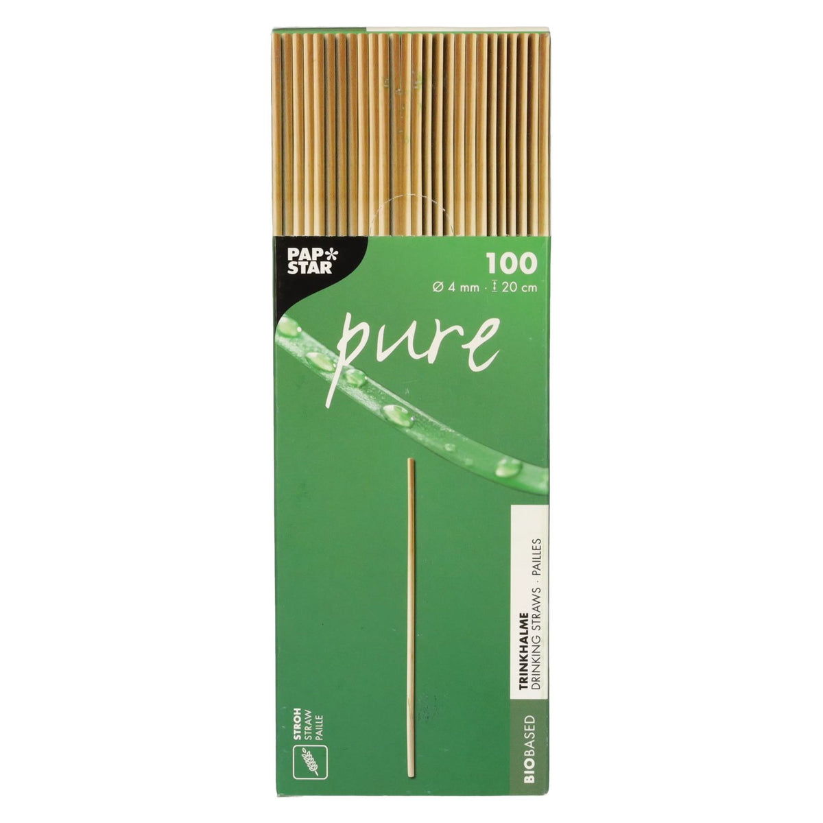 Organic straws made from straw 20 cm 100 pieces