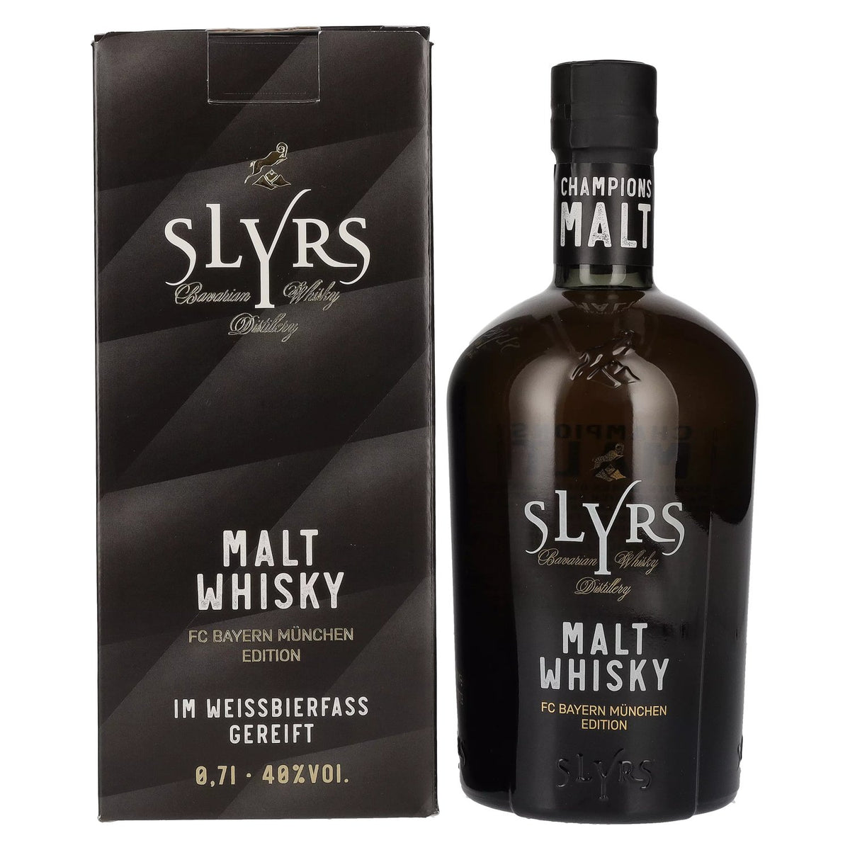 Slyrs FC Bayern Munich Champions Malt Whisky 40 % vol., 0,7 l, dans un coffret cadeau