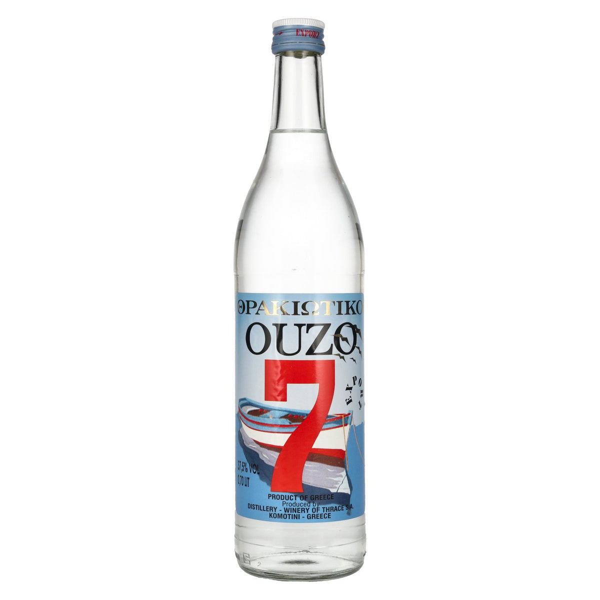 Ouzo 7, 37.5% ABV, 0.7 litres