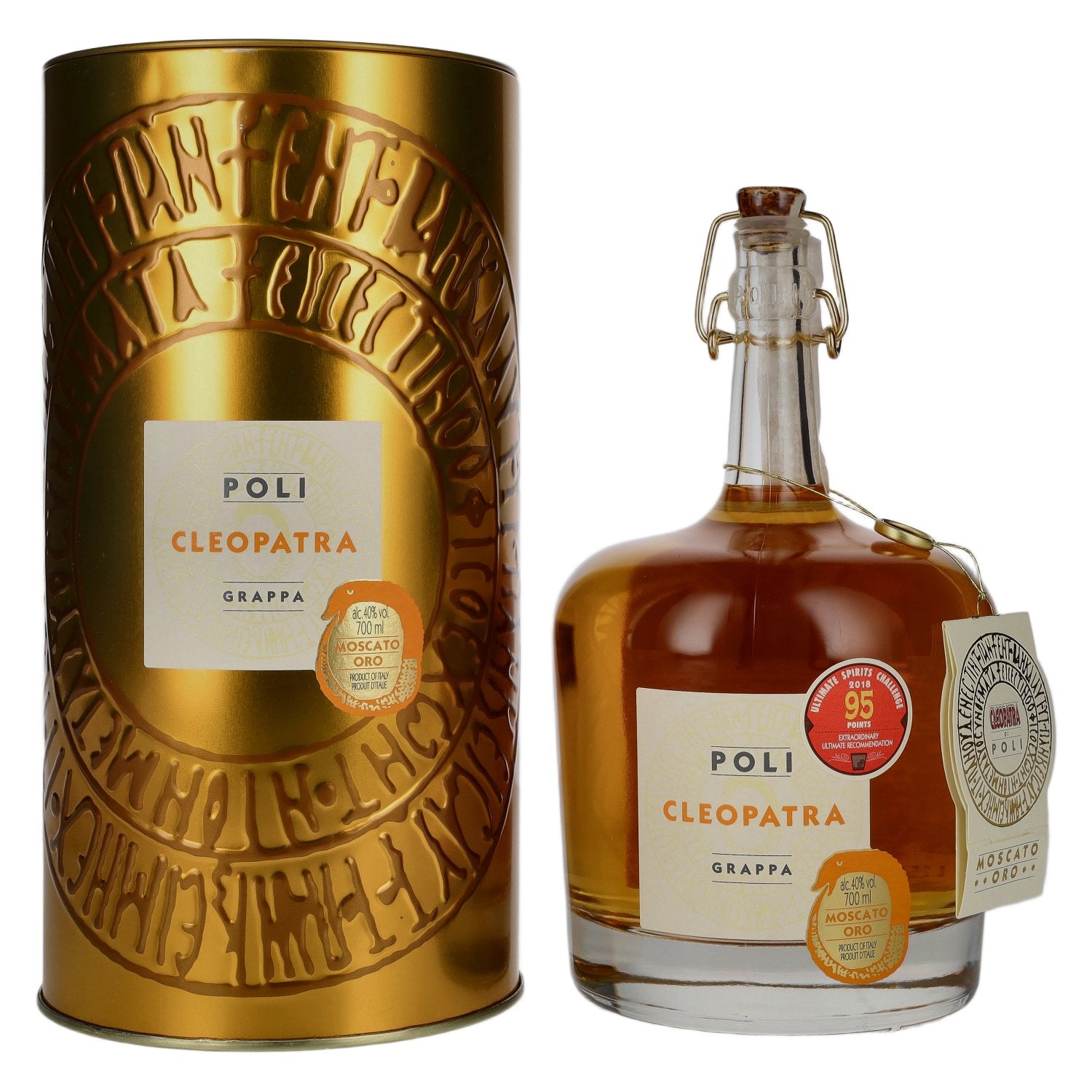 Poli Grappa Cleopatra Moscato Oro 40% Vol. 0,7l in Tinbox