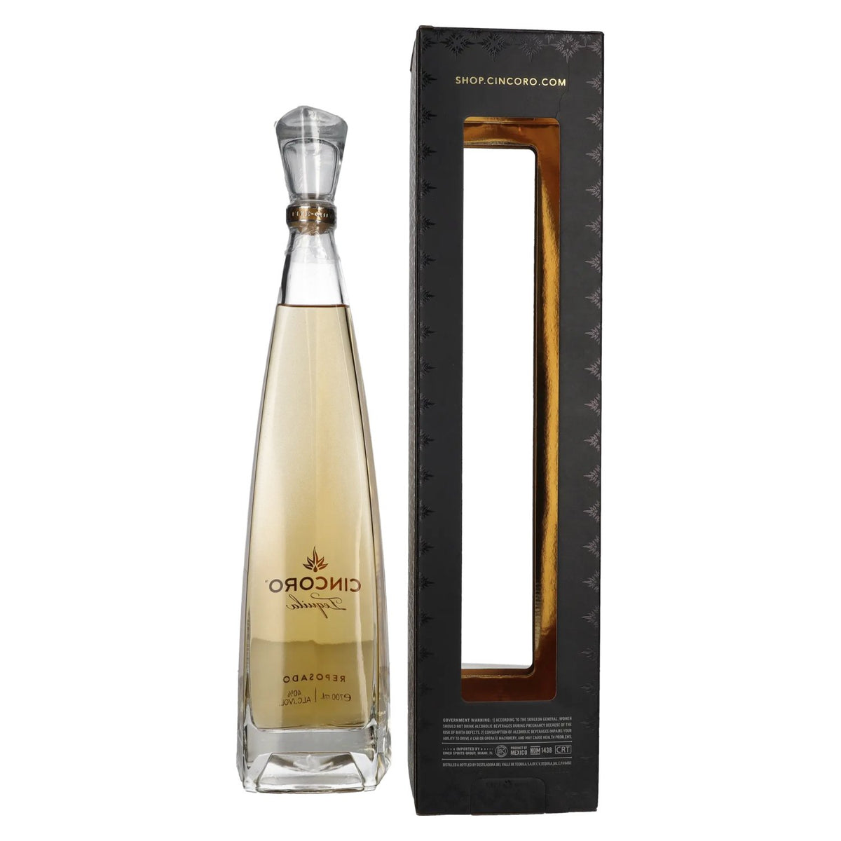 Cincoro Tequila Reposado 40% Vol. 0,7l en boîte cadeau