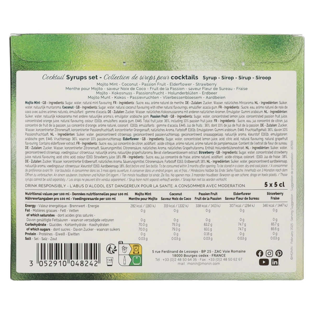 Le Sirop de Monin COCKTAIL-SIROOPSET 5 x 0,05 l