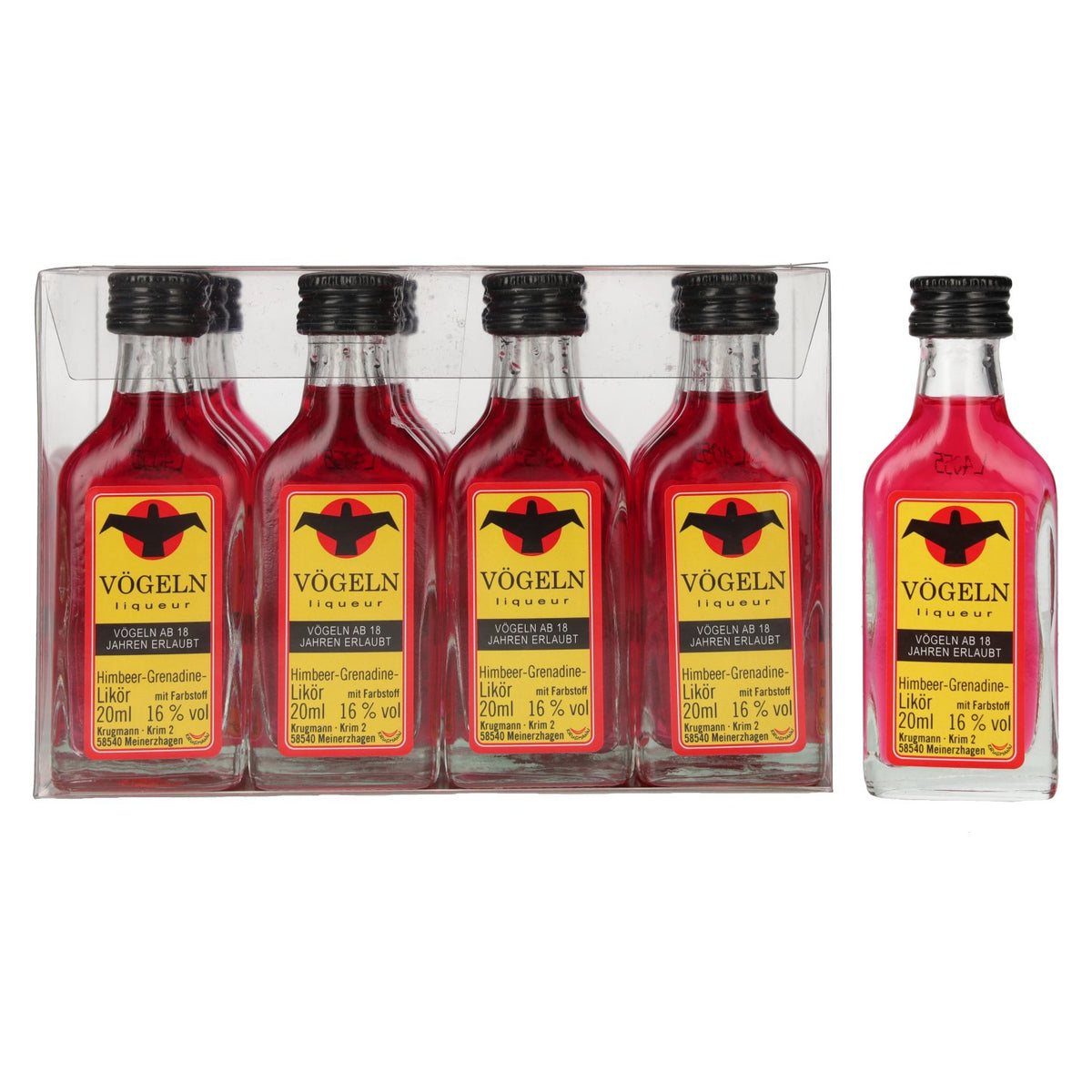 Vögeln frambozen-grenadine likeur 16% vol. 20 x 0,02 l