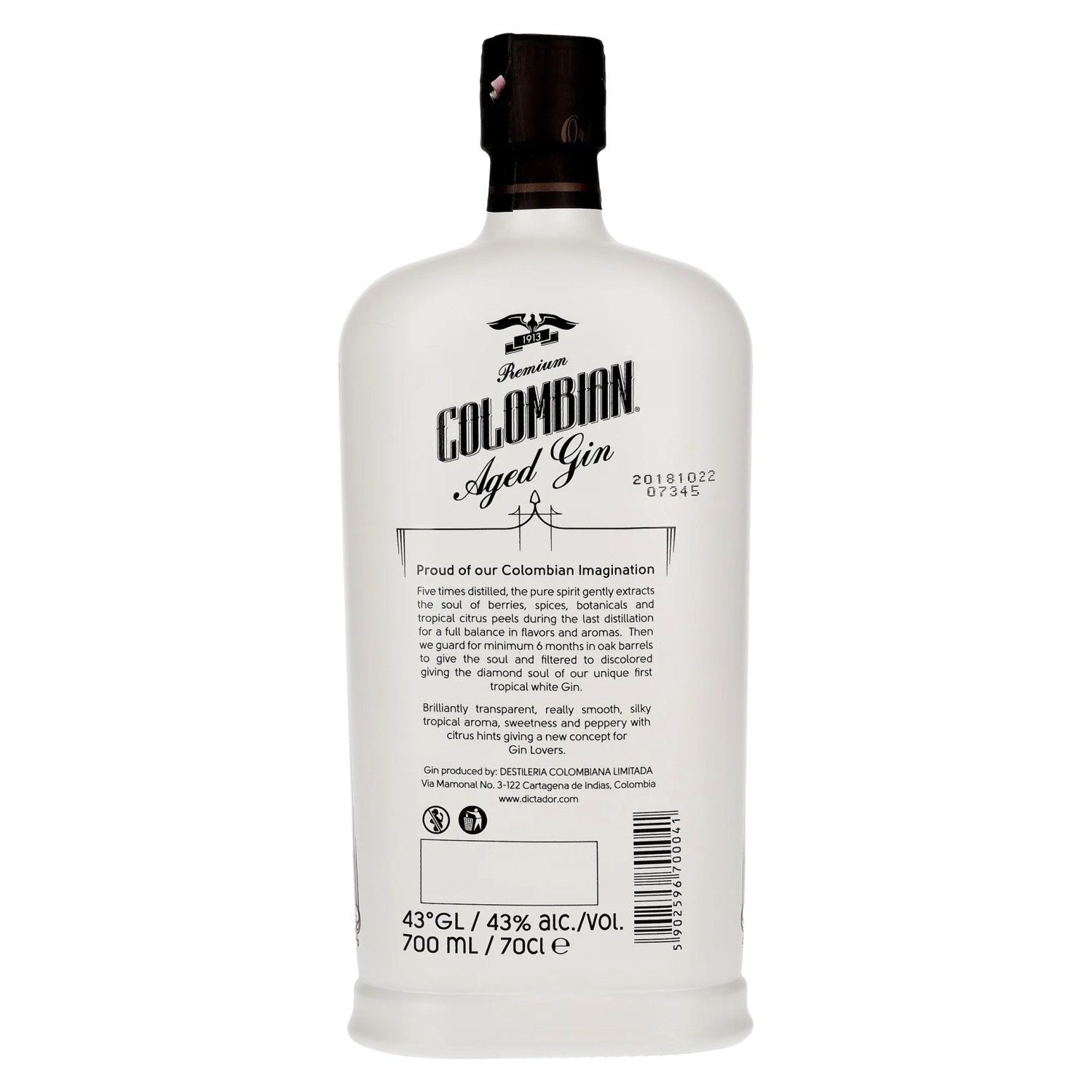 Dictador Ortodoxy Colombian Aged White Gin 43% Vol. 0,7l