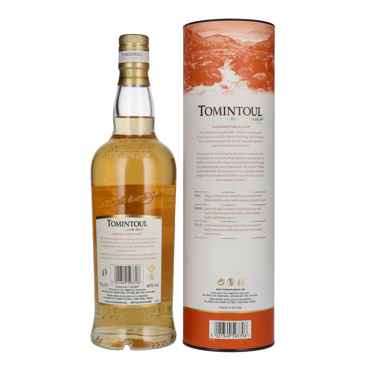 Tomintoul Small Batch White Port Cask Finish 40 % vol., 0,7 l, dans un coffret cadeau