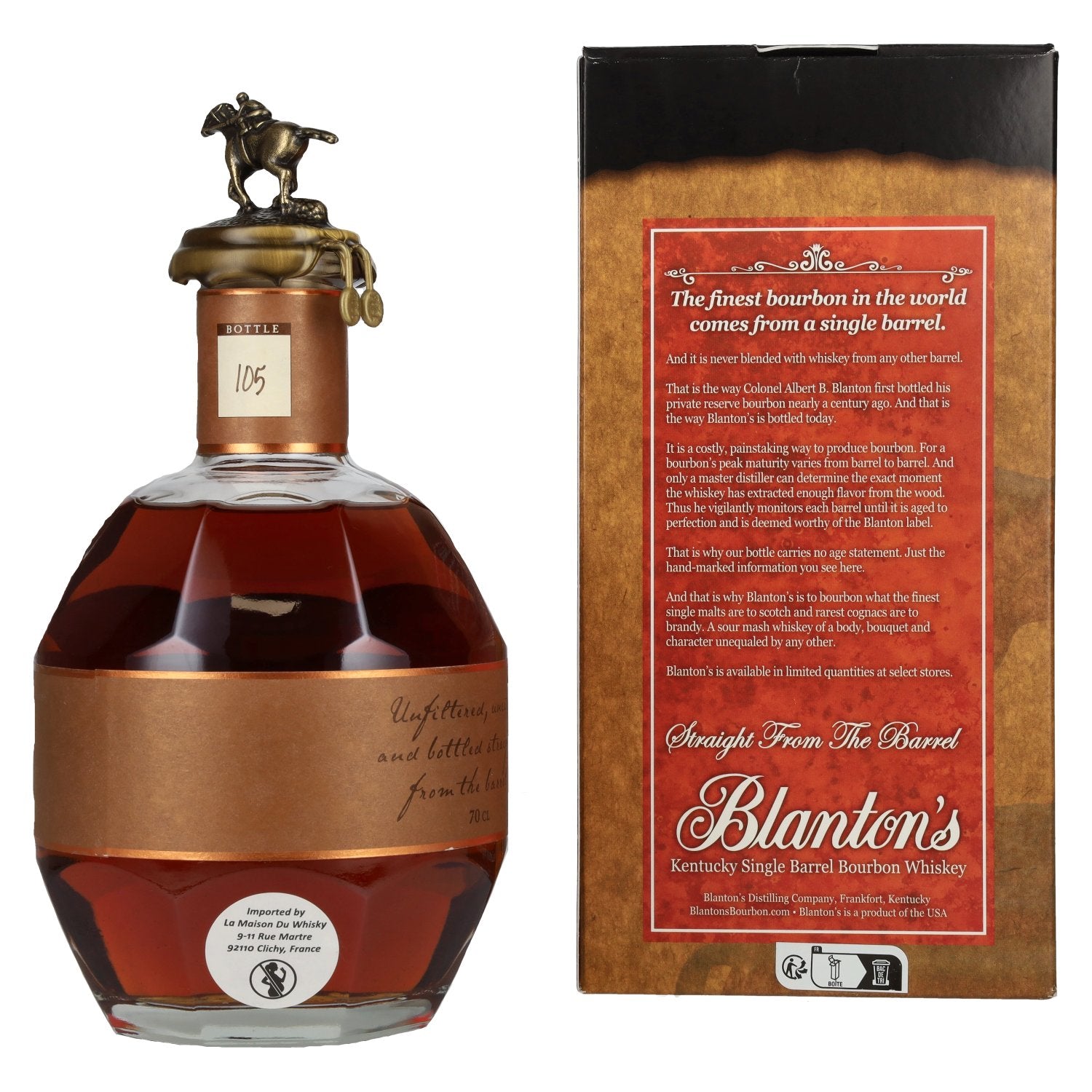 Blanton's STRAIGHT FROM THE BARREL BOURBON 64,8% Vol. 0,7l in gift box