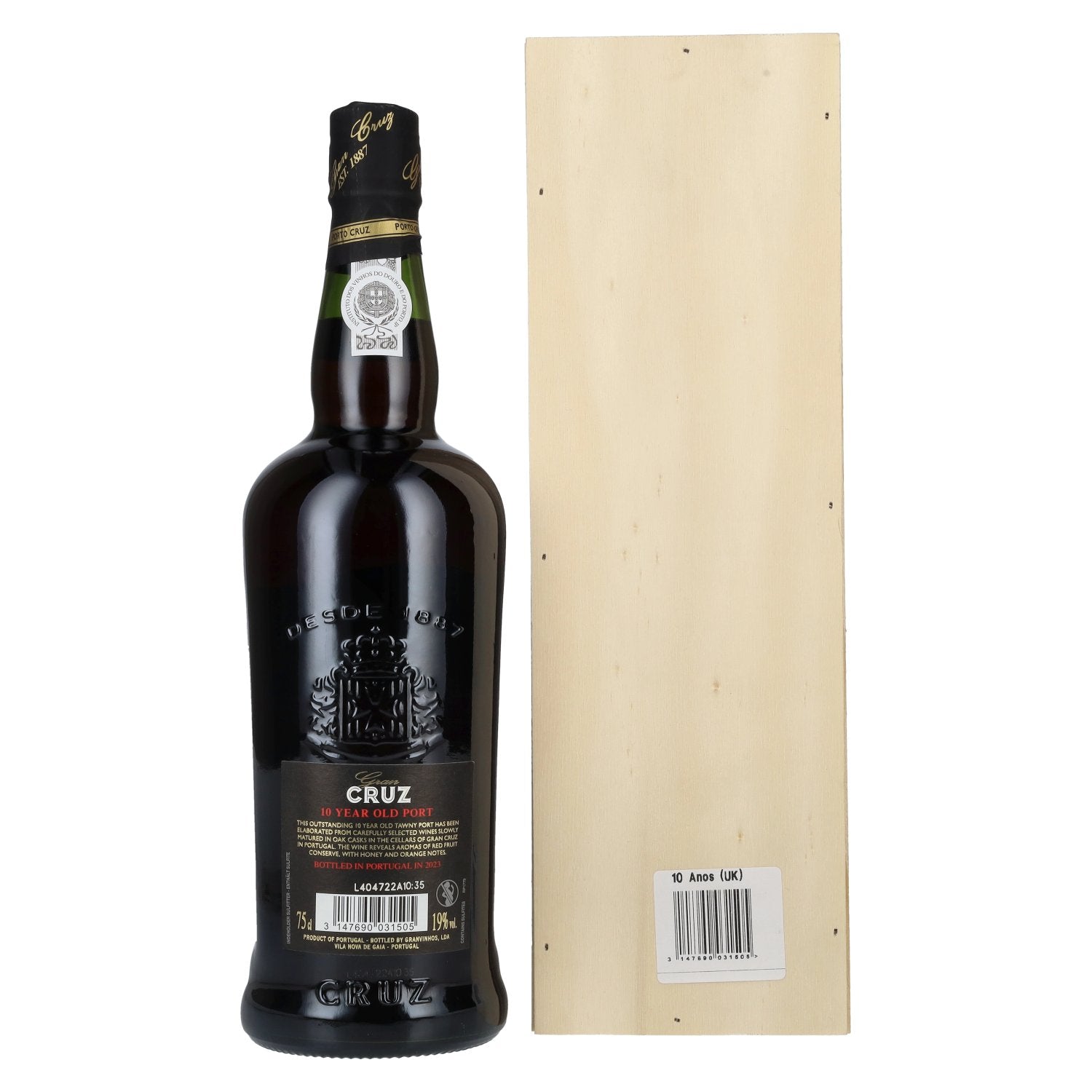 Gran Cruz 10 Years Old Tawny Port 19% Vol. 0,75l in wooden box