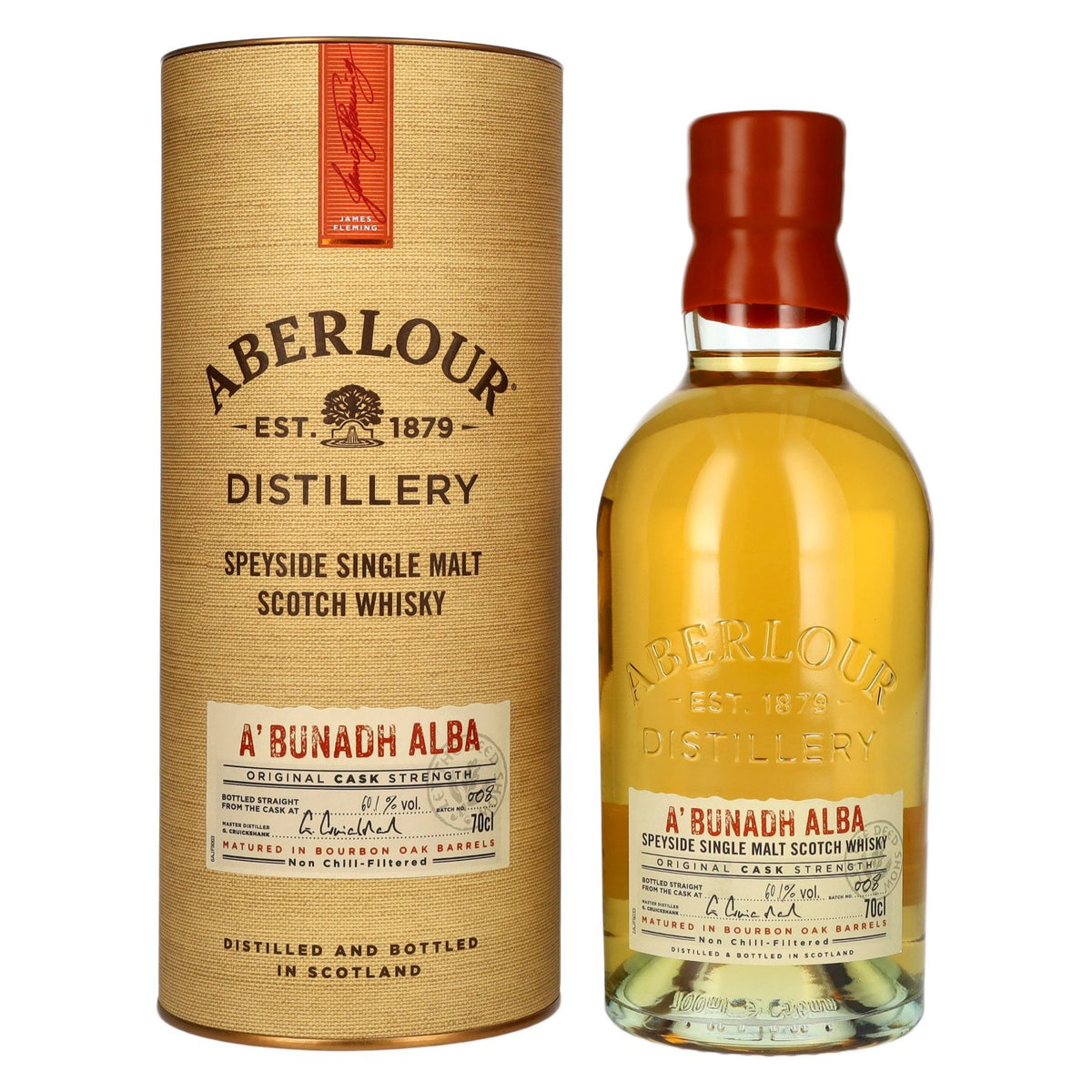 Aberlour A'BUNADH ALBA Original Cask Strength, lot n° 008, 60,1 % vol., 0,7 l, dans un coffret cadeau