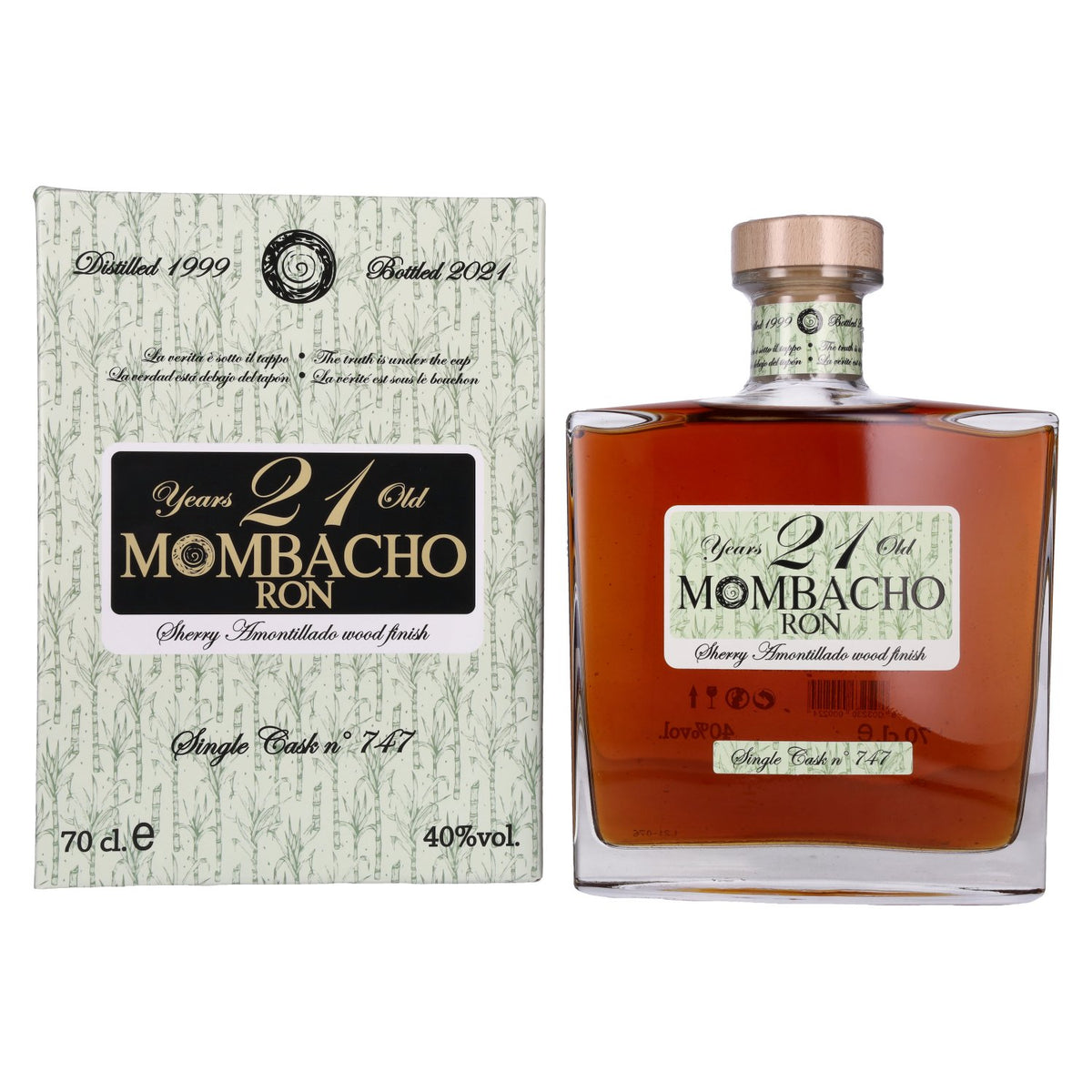 Mombacho Ron 21 Years Old Sherry Wood Finish 40% Vol. 0,7l in Geschenkbox
