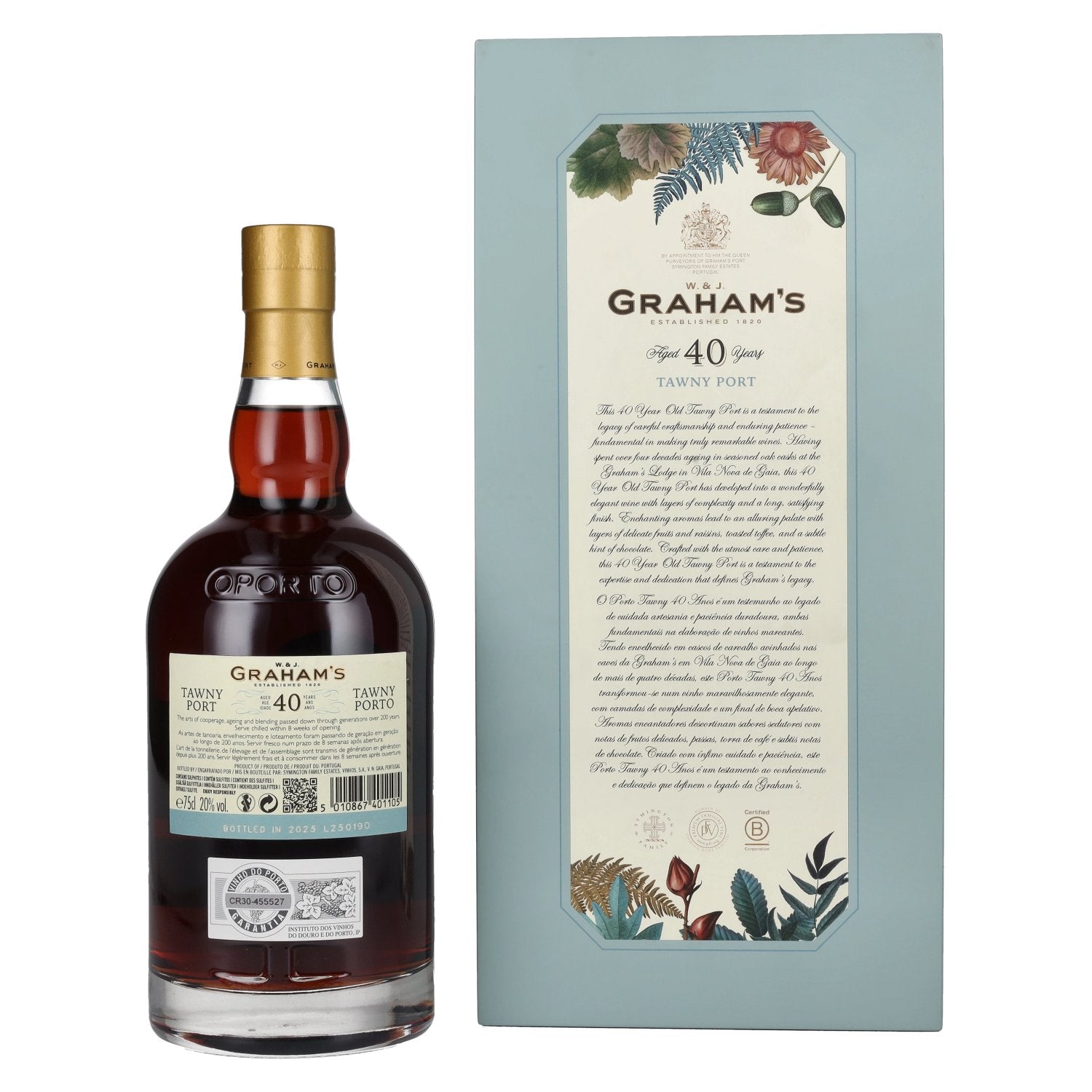 W. &amp; J. Graham's Tawny Port 40 Years Old 20% Vol. 0,75l in geschenkverpakking