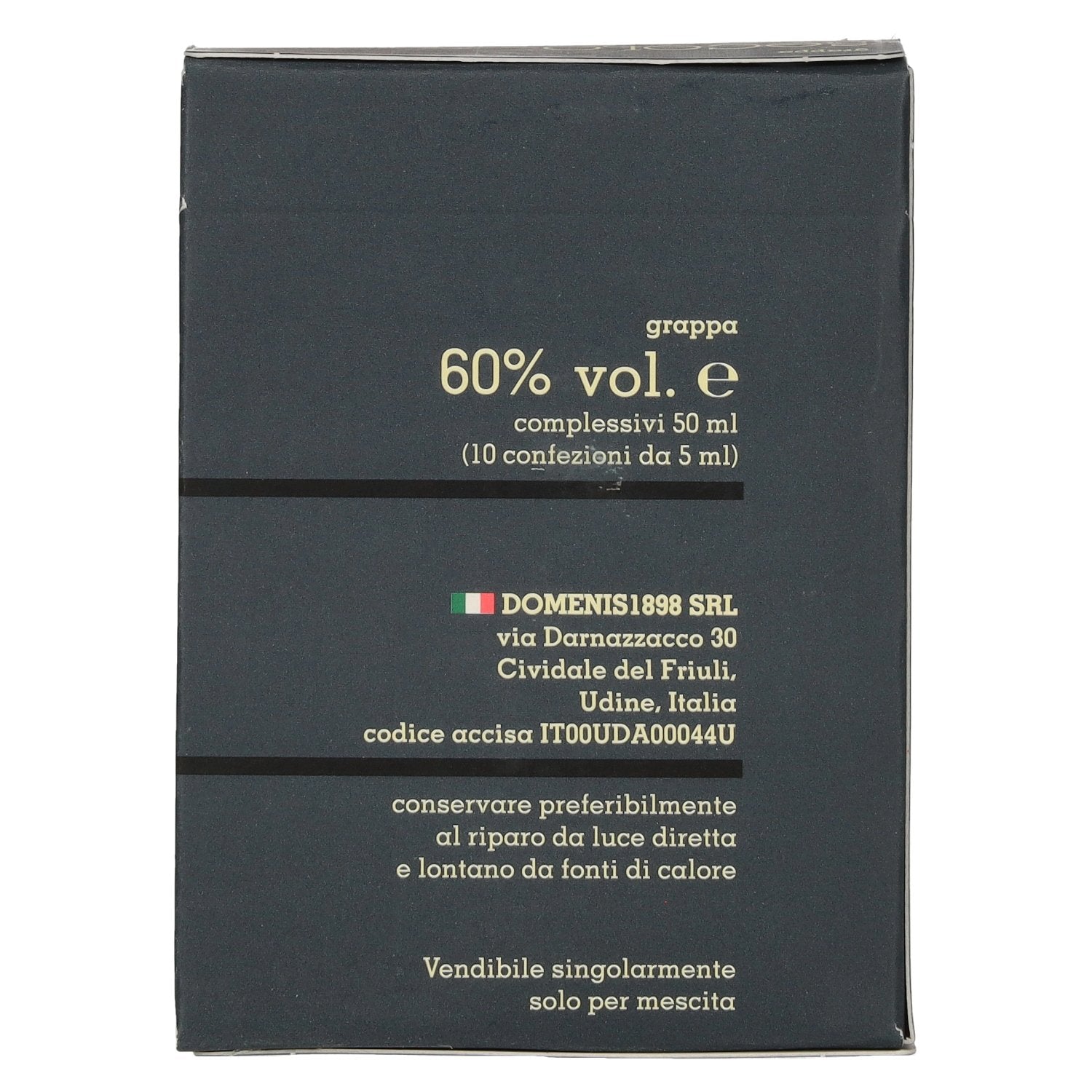 Domenis 1898 SECOLO Grappa 60% vol. 10x0,005l en coffret cadeau