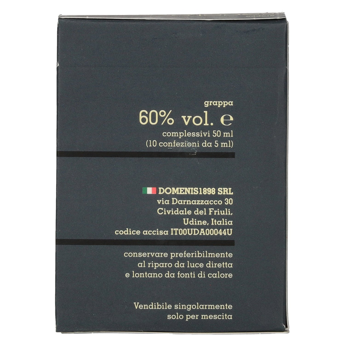 Domenis 1898 SECOLO Grappa 60% Vol. 10x0,005l in Geschenkbox