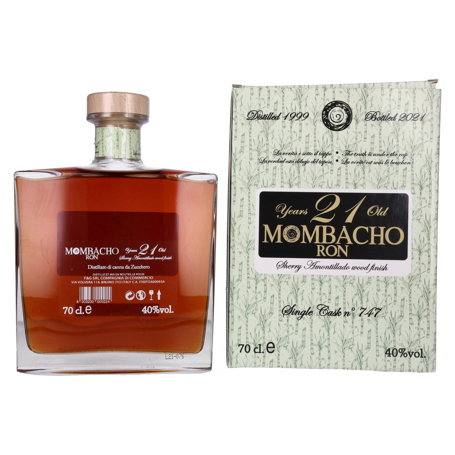Mombacho Ron 21 Years Old Sherry Wood Finish 40% Vol. 0,7l in gift box