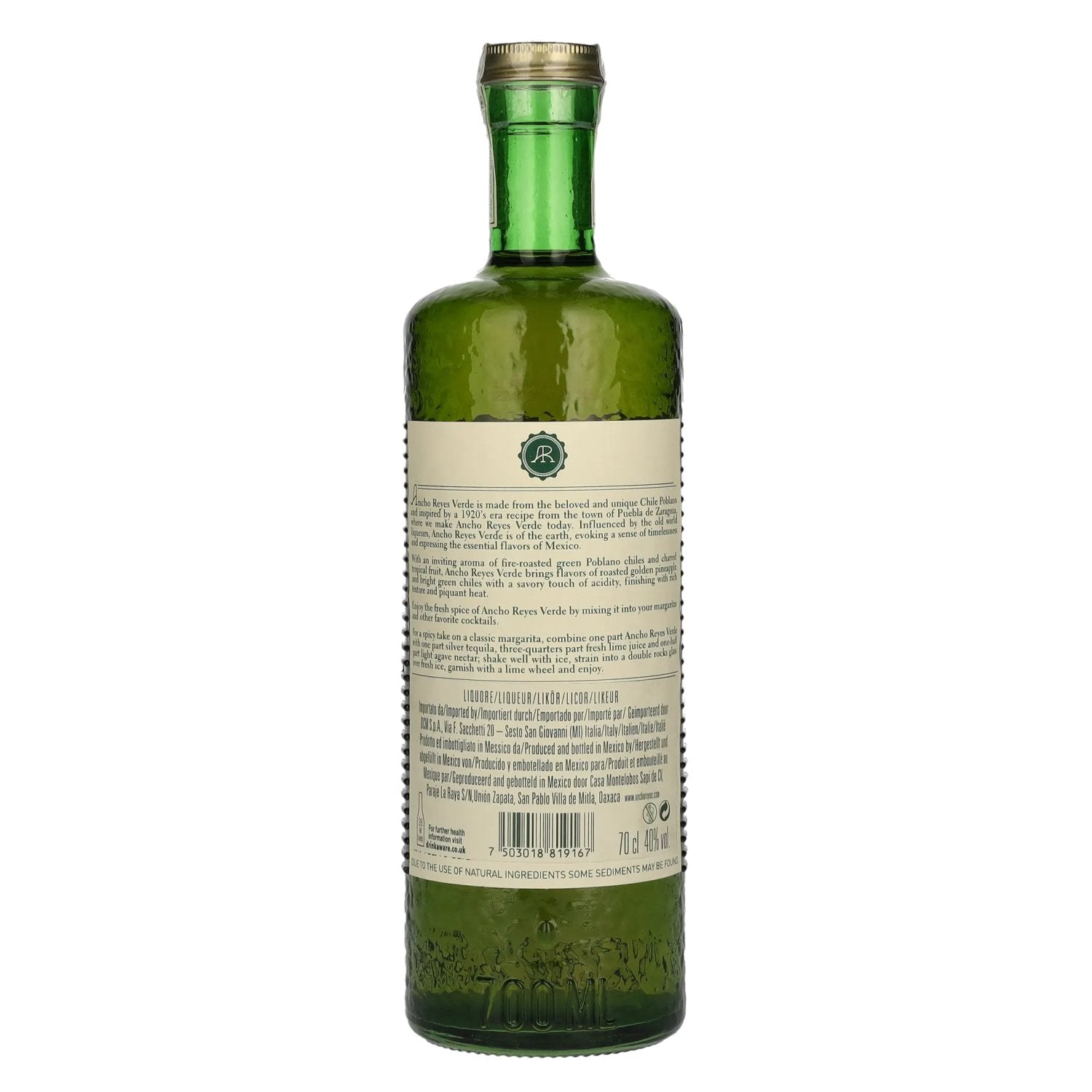 Ancho Reyes VERDE Chili Poblano Likeur 40% Vol. 0,7l
