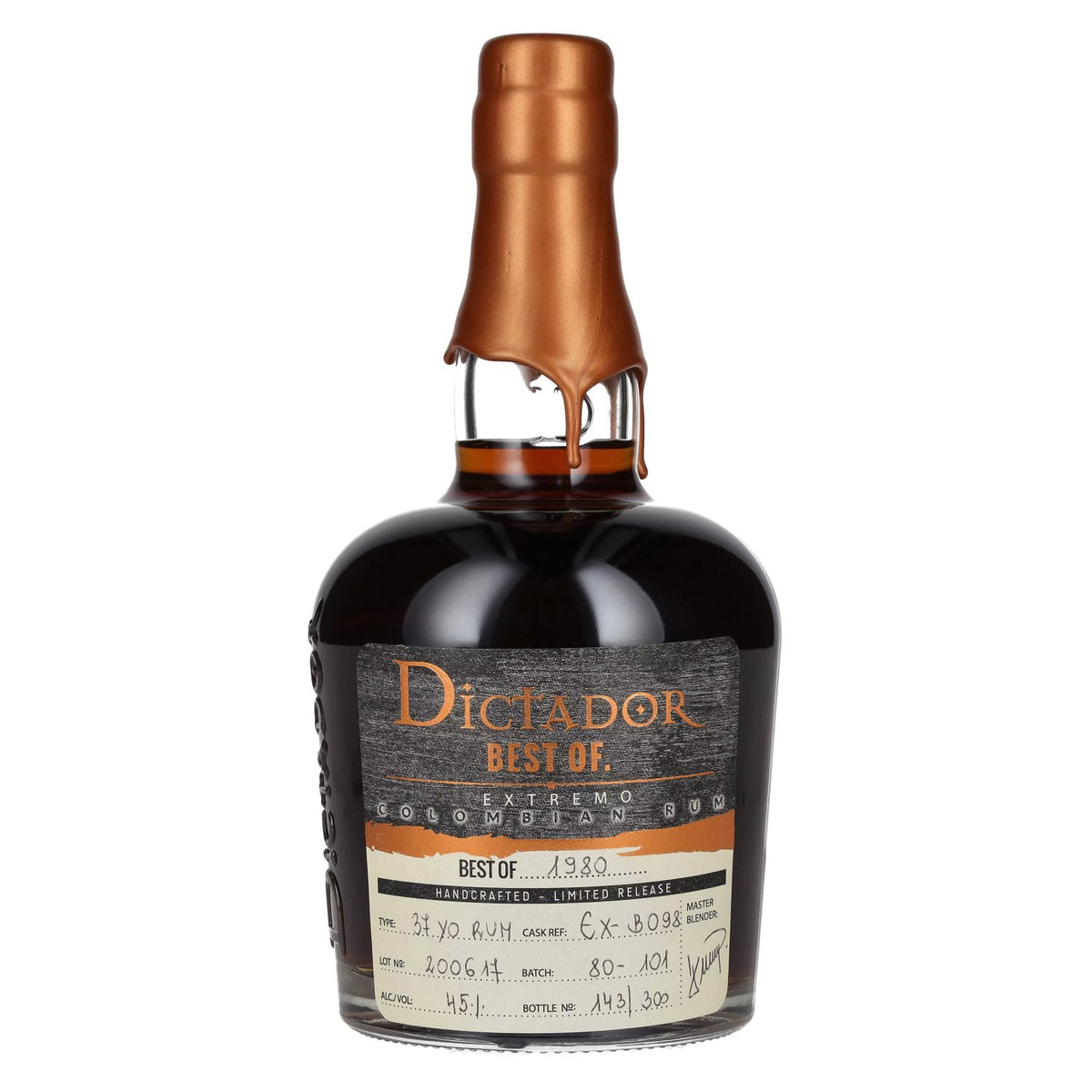 Dictador BEST OF 1980 EXTREMO Colombian Rum 37YO/200617/EX-B098 45% vol. 0.7 l