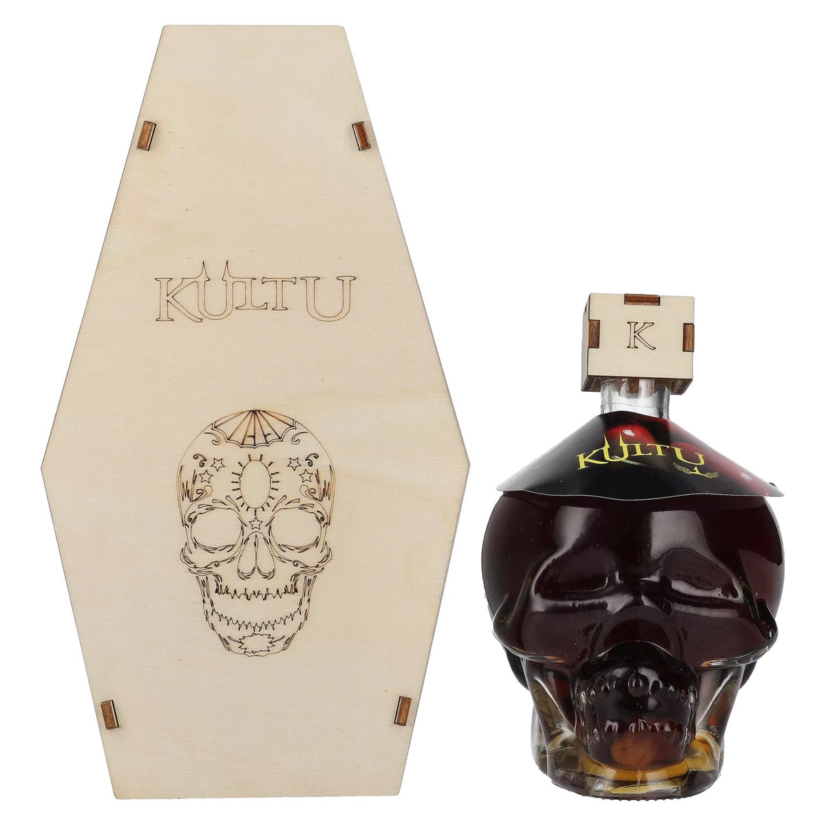 Kultu Ginja Cherry Liquor 18% vol. 0,7 l in houten kist