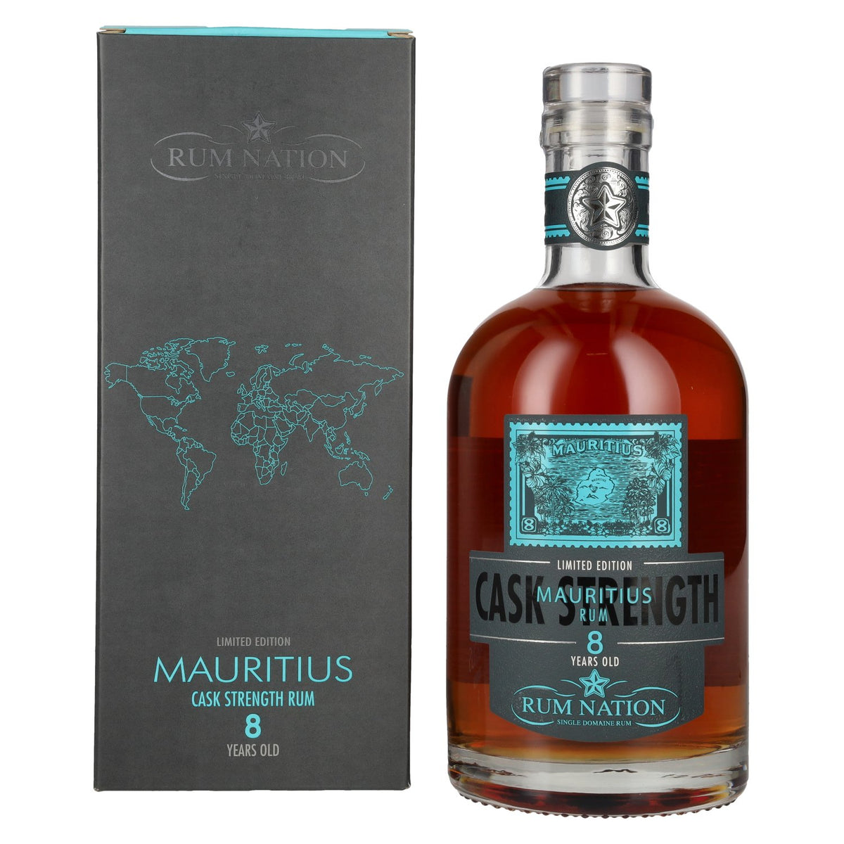 Rum Nation Mauritius 8 Years Old Cask Strength Rum Limited Edition 54,9% Vol. 0,7l in geschenkverpakking