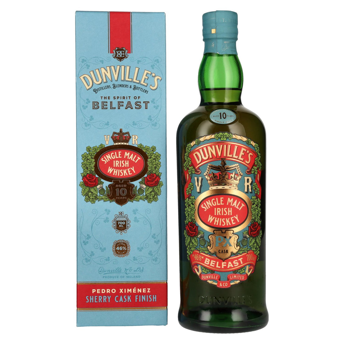 Dunville's 10 Years Old Single Malt Irish Whiskey PX Cask 46% Vol. 0,7l in Geschenkbox