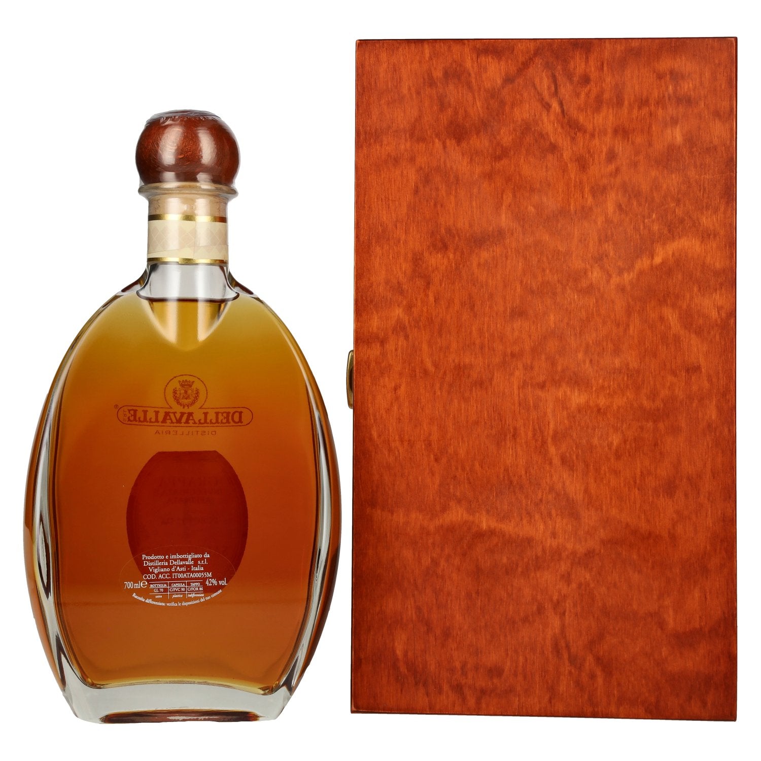 Dellavalle Grappa Affinata in botti da SAUTERNES 2007 42% vol. 0,7l dans une caisse en bois