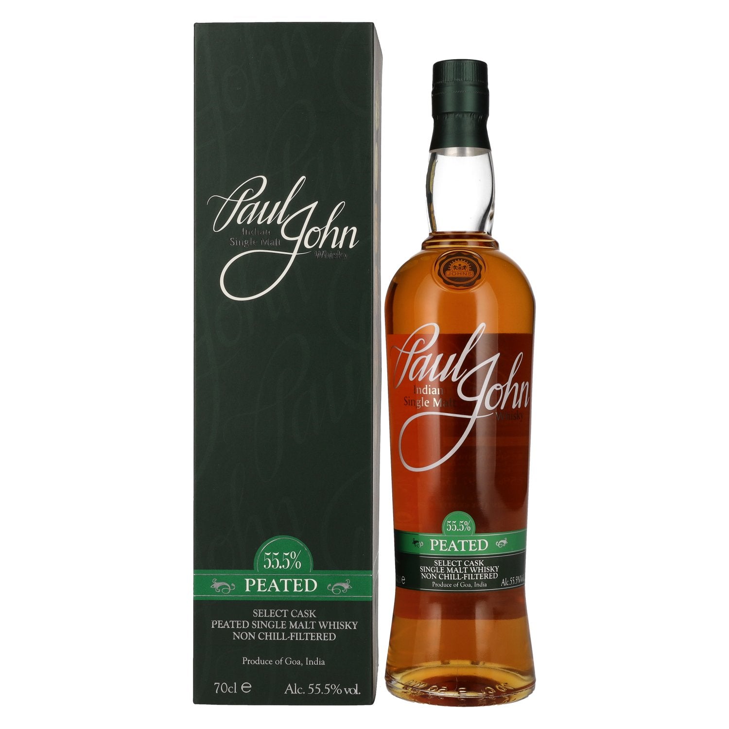 Paul John PEATED SELECT CASK Indische Single Malt Whisky 55,5% Vol. 0,7l in geschenkverpakking