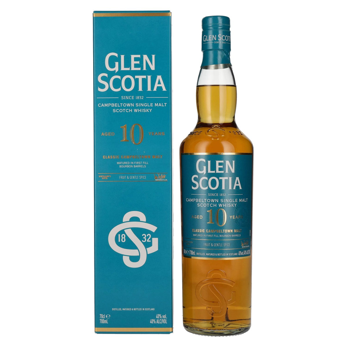 Glen Scotia 10 Years Old Classic Campbeltown Malt 40% Vol. 0,7l in Geschenkbox