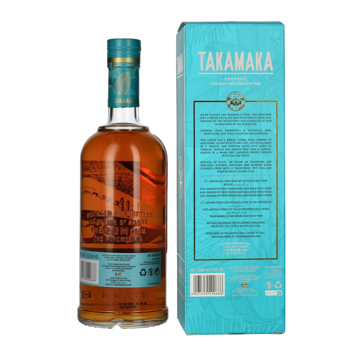 Takamaka GRANKAZ Rum Batch 3 Vintage 2024 51,6% vol. 0,7 l in geschenkverpakking