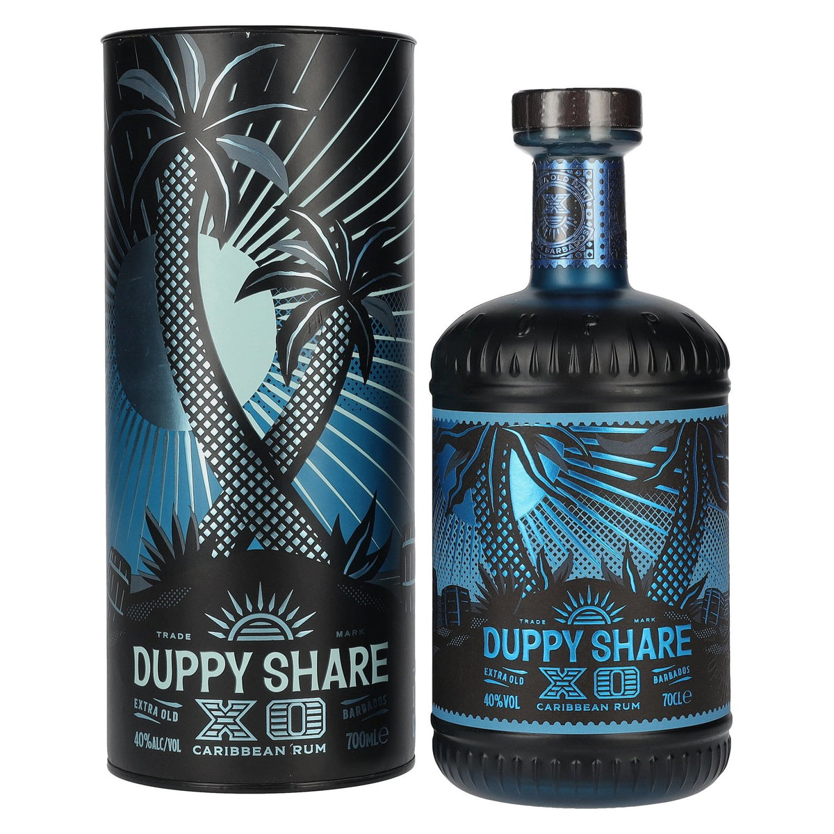 Rhum Duppy Share XO des Caraïbes 40 % vol., 0,7 l, dans un coffret cadeau