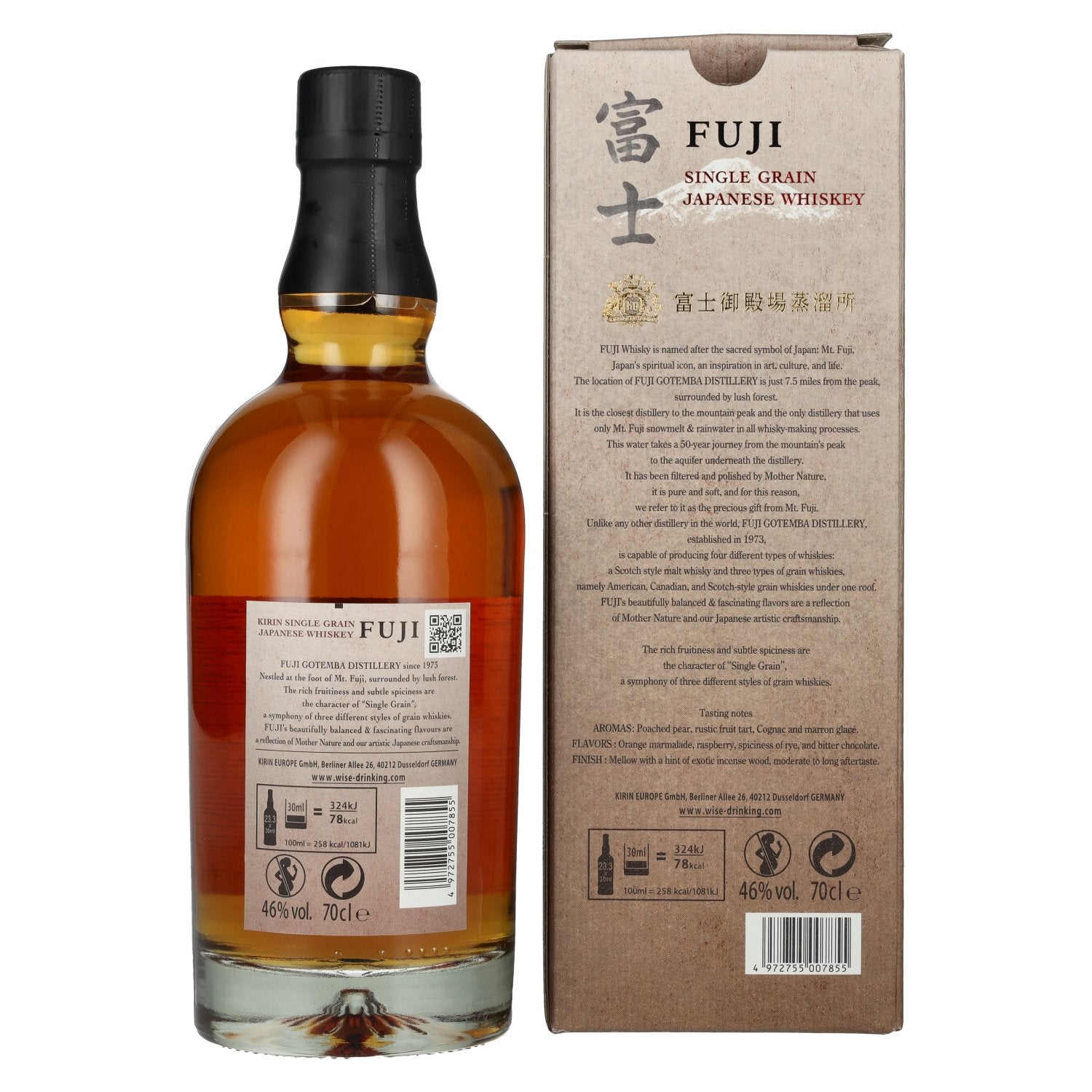 KIRIN FUJI Single Grain Japanese Whiskey 46% vol. 0,7l en coffret cadeau