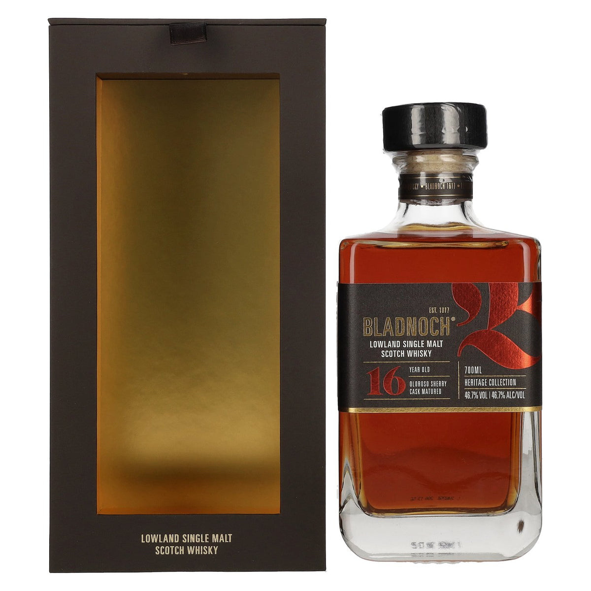Bladnoch 16 Years Old Lowland Single Malt Oloroso Sherry Cask 46,7% Vol. 0,7l en boîte cadeau