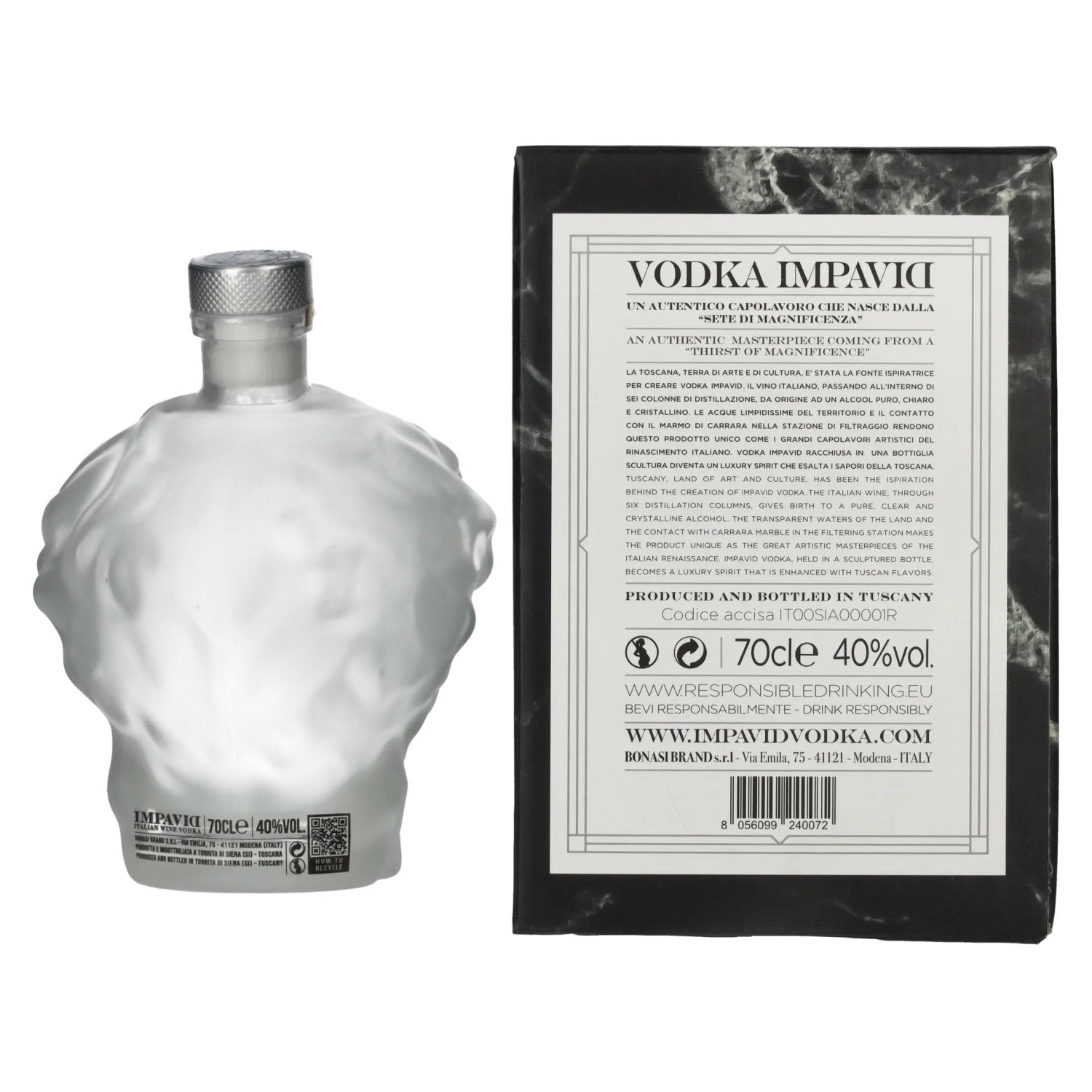 Impavid Italian Wine Vodka 40% vol. 0,7l en boîte cadeau