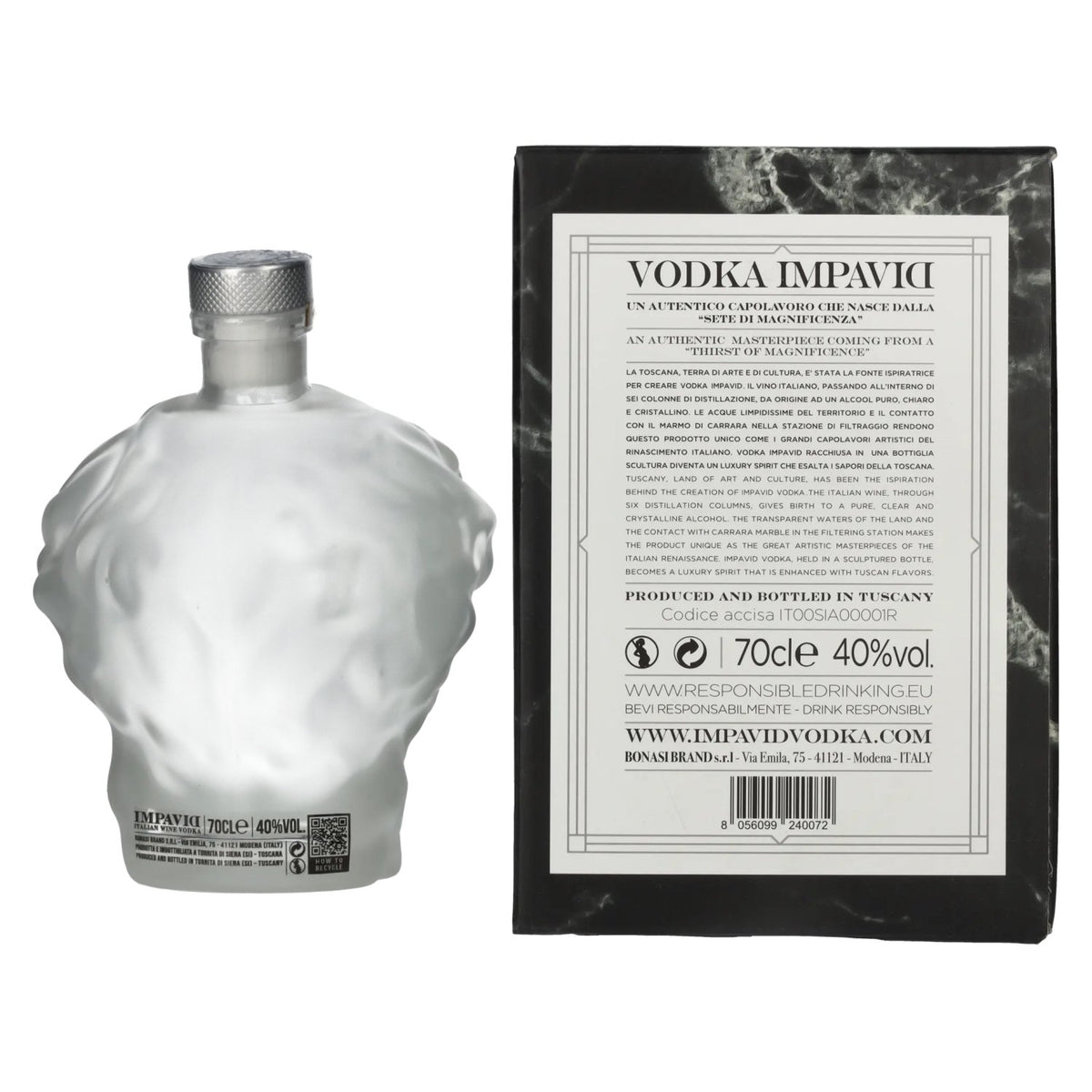 Impavid Italian Wine Vodka 40% vol. 0,7 l in geschenkverpakking