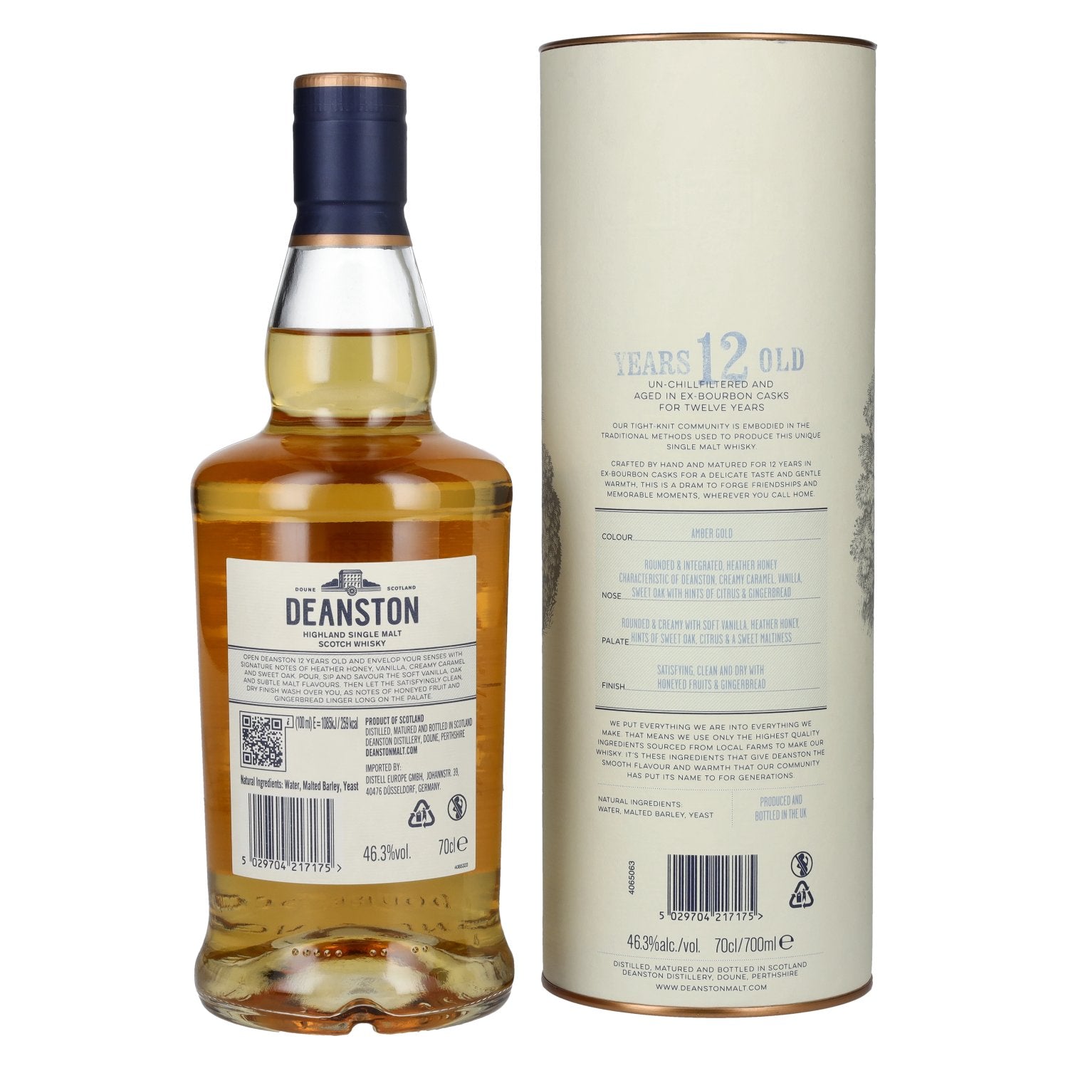 Deanston 12 Years Old Highland Single Malt 46,3% Vol. 0,7l in gift box