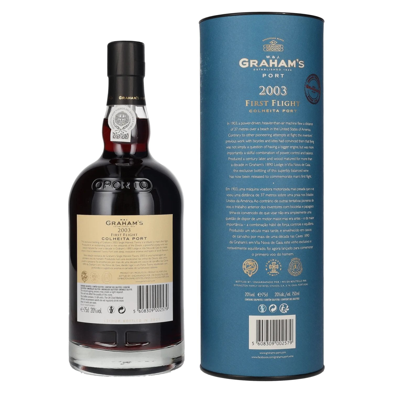 W. &amp; J. Graham's FIRST FLIGHT Colheita Port 2003 20% Vol. 0,75l en boîte cadeau