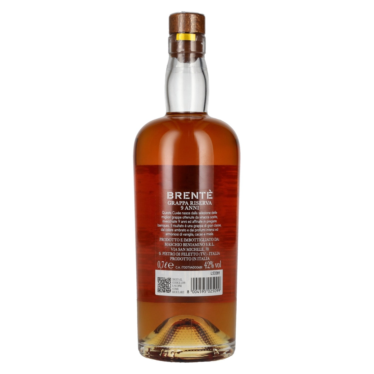 Beniamino Maschio BRENTÈ CUVÉE 9 Anni Gran Riserva Grappa 42% Vol. 0,7l