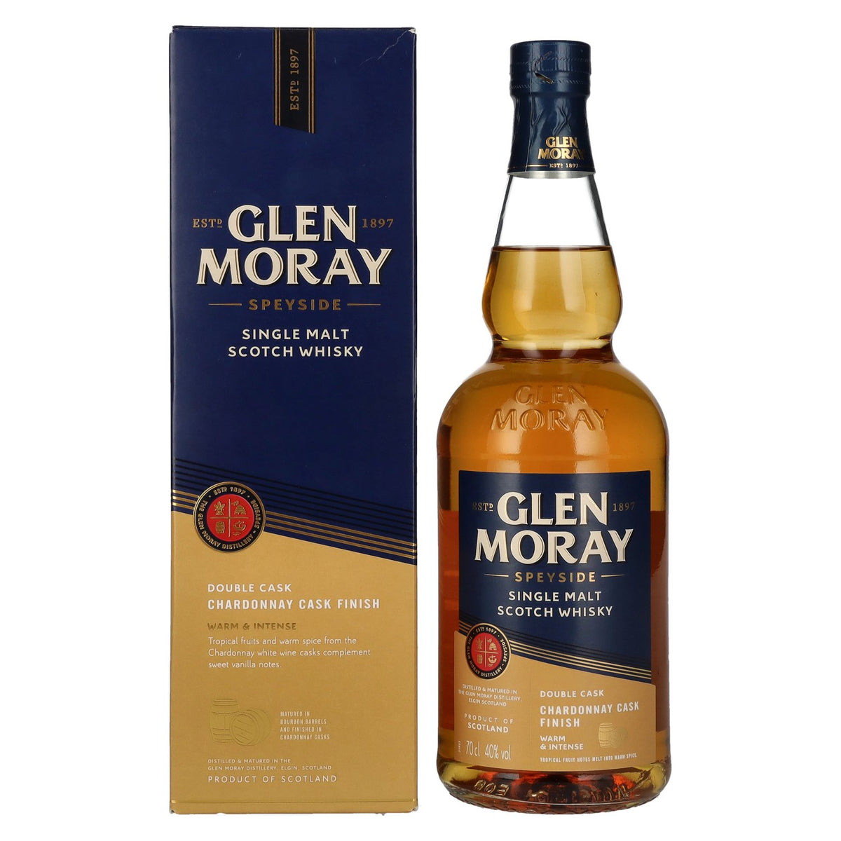 Glen Moray Elgin Classic Chardonnay Cask Finish 40% Vol. 0,7l in Geschenkbox